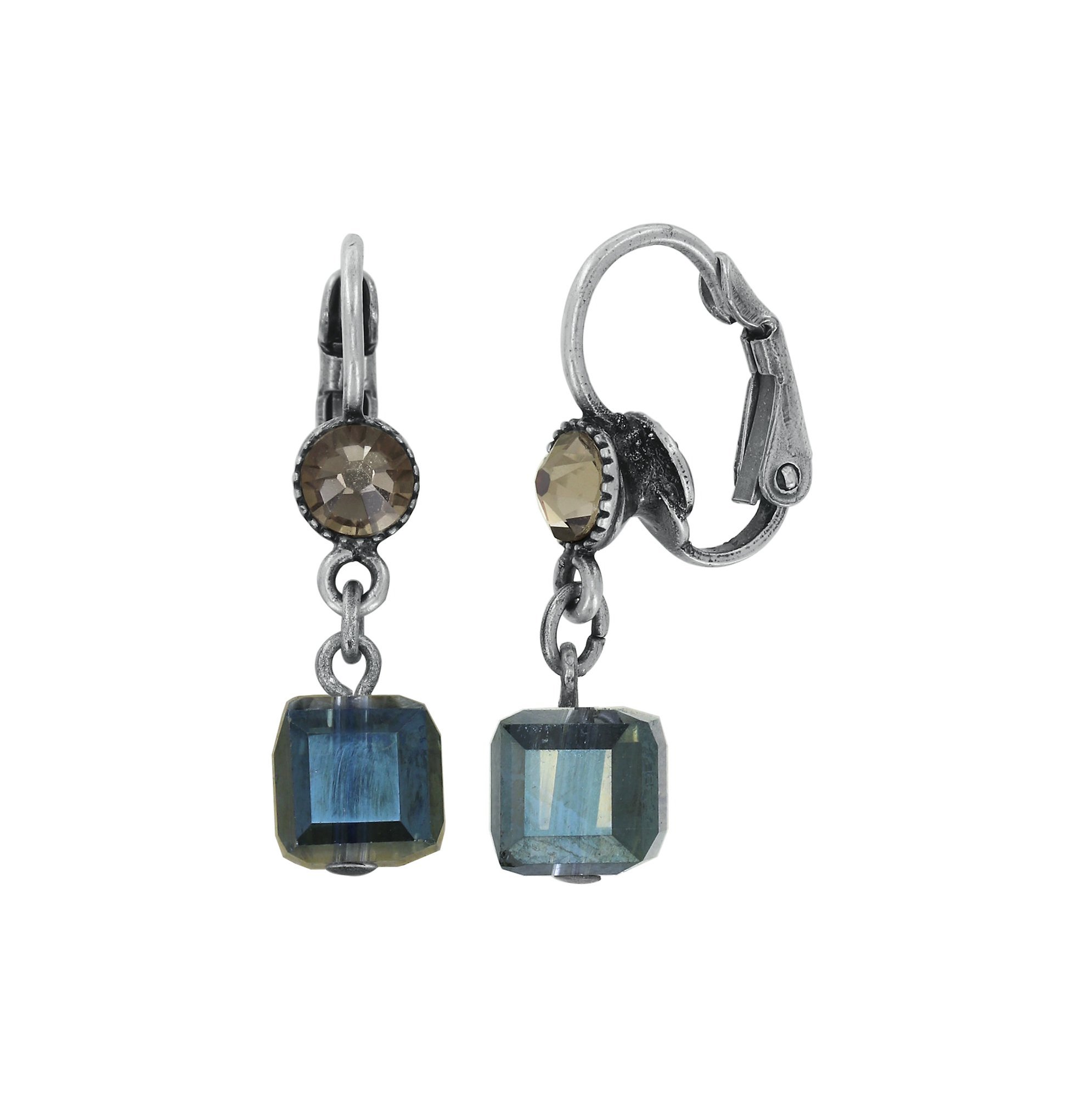 image for Earring Eurowire Dangling Cubes Grey greige 