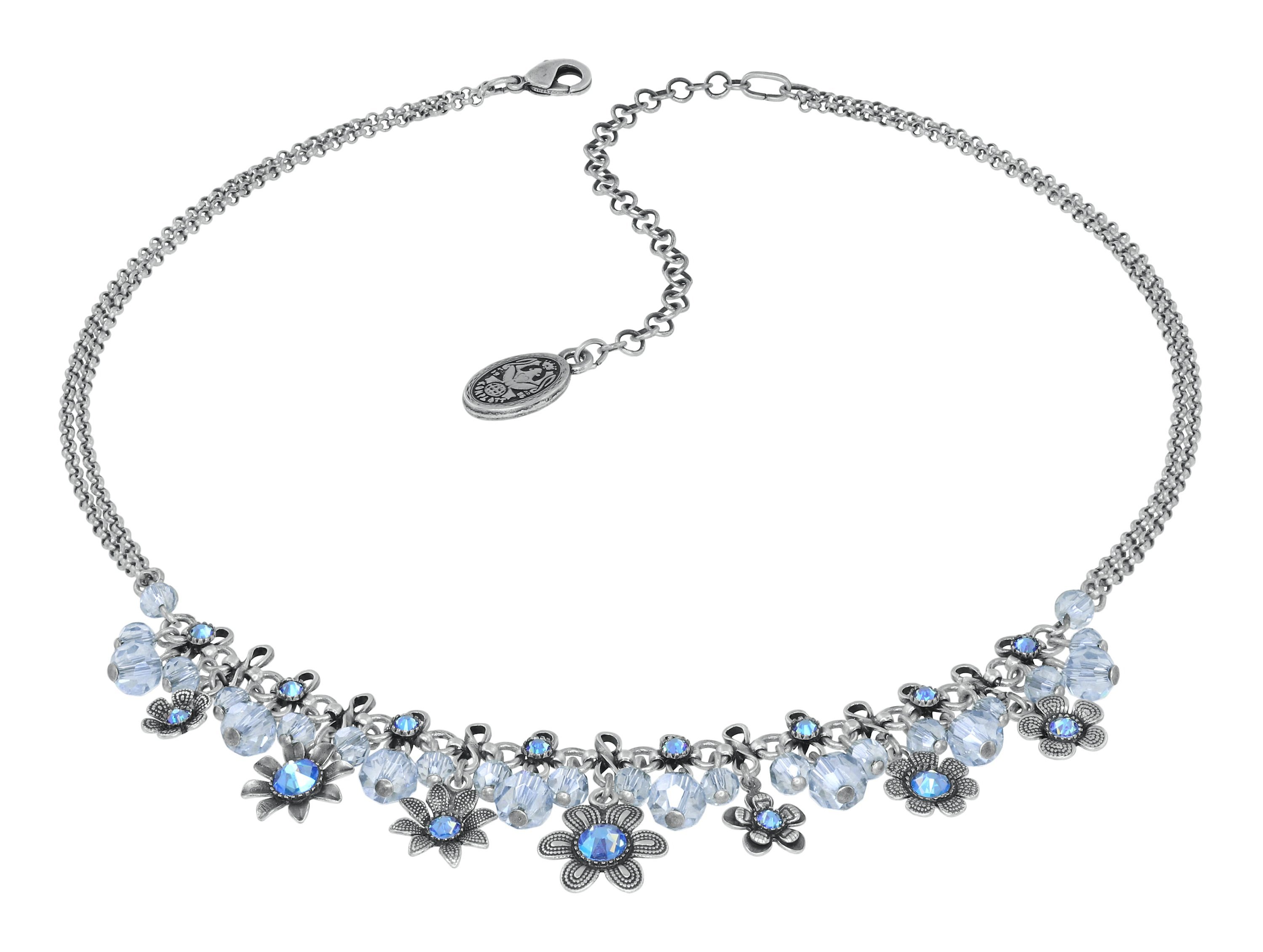 image for Necklace Love, Shine and Flowers Blue  