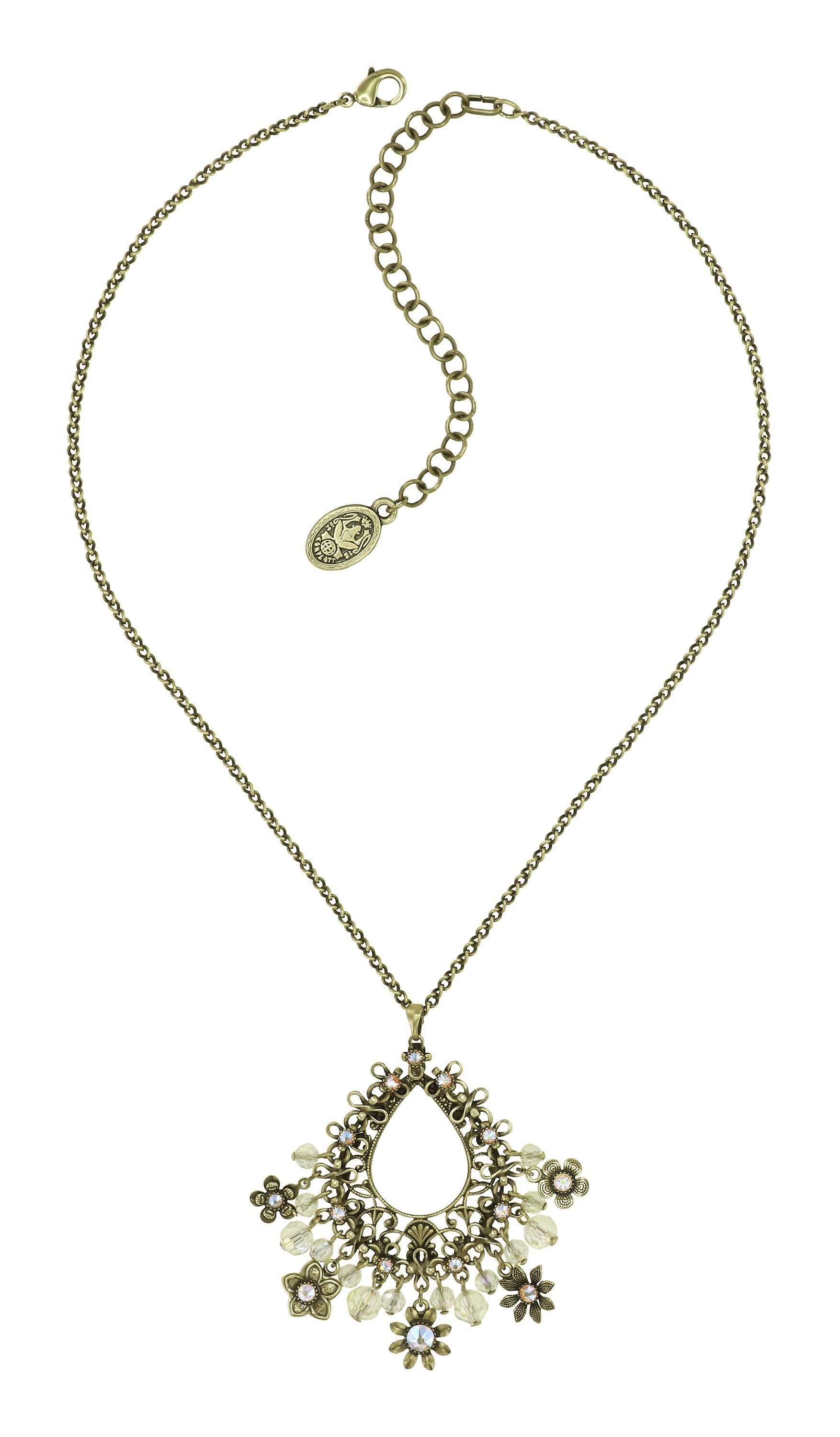 image for Necklace Pendant Love, Shine and Flowers Beige / Yellow  
