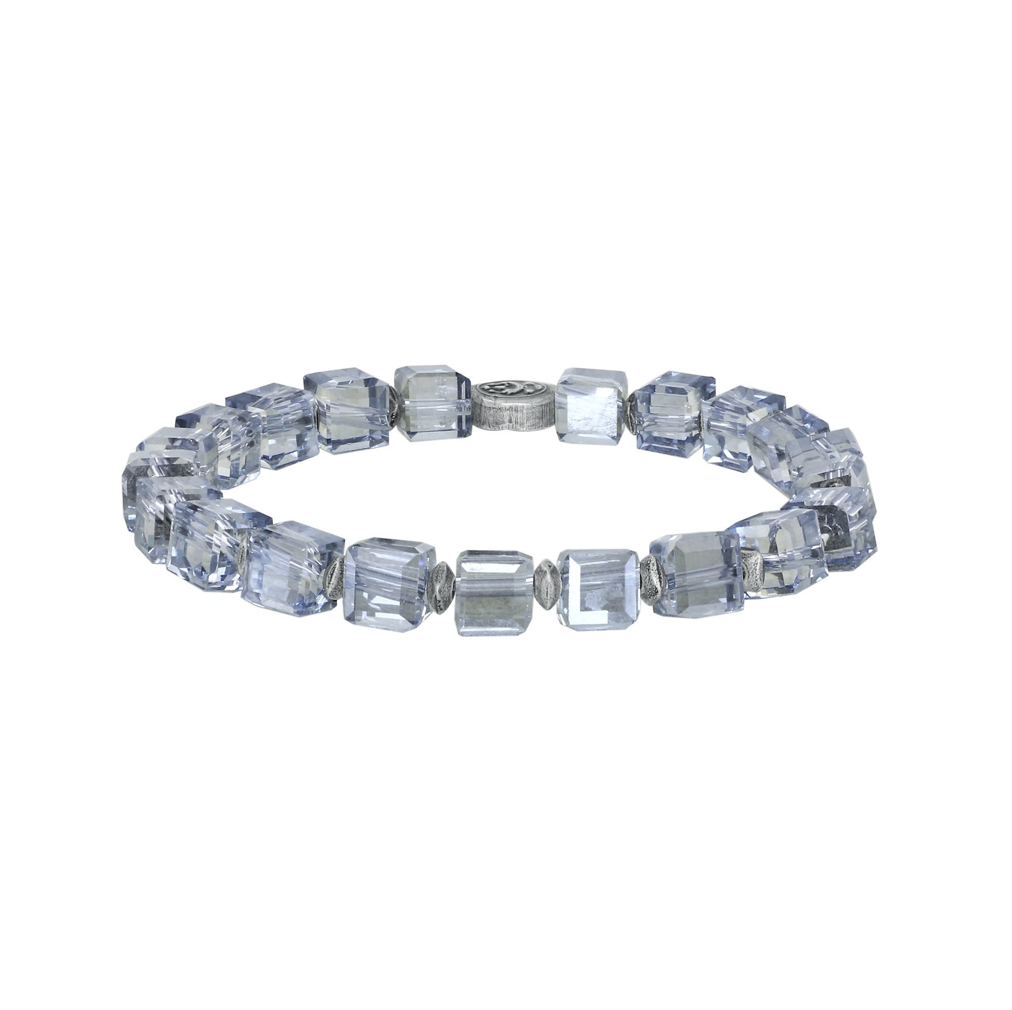 image for Bracelet Elastic Cubes Light Blue crystal blue shade 