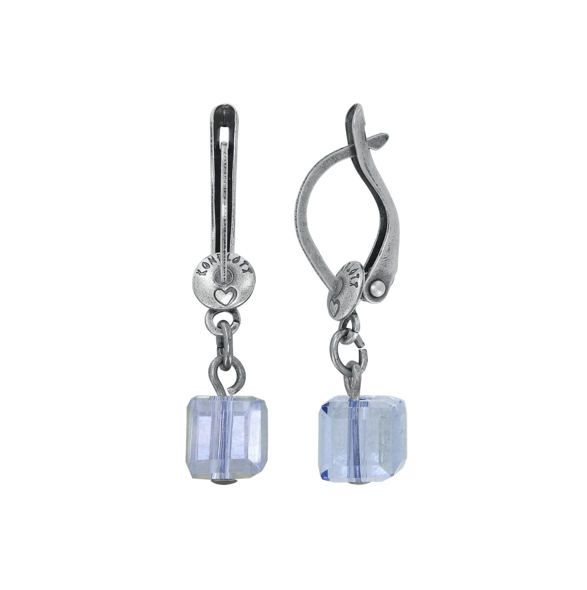 image pour Boucles d'oreilles pendantes Cubes Bleu Clair crystal blue shade 