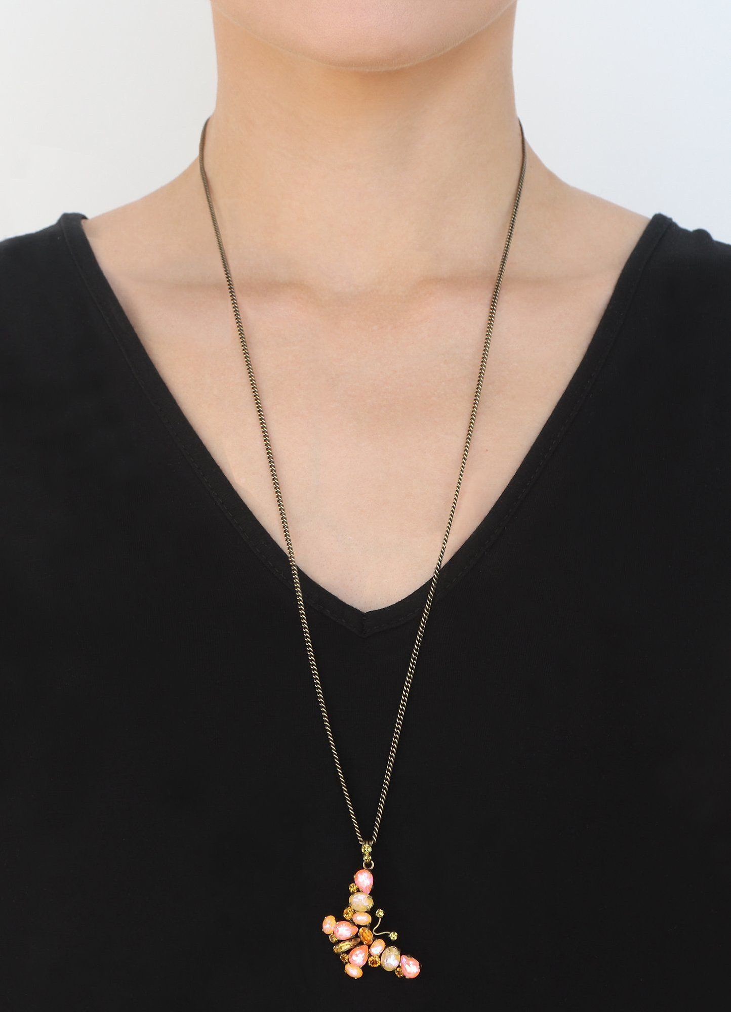 image pour Collier pendant (long) Butterfly Dance Jaune / Orange  size L