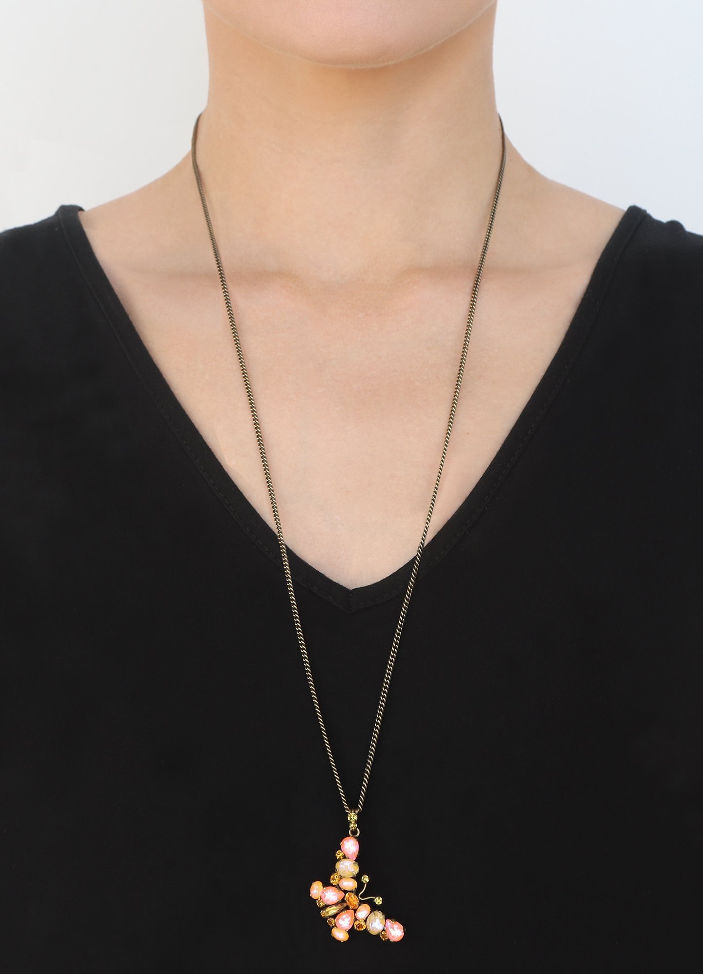 Bild für Halskette hängend (lang) Butterfly Dance Gelb / Orange  Größe L