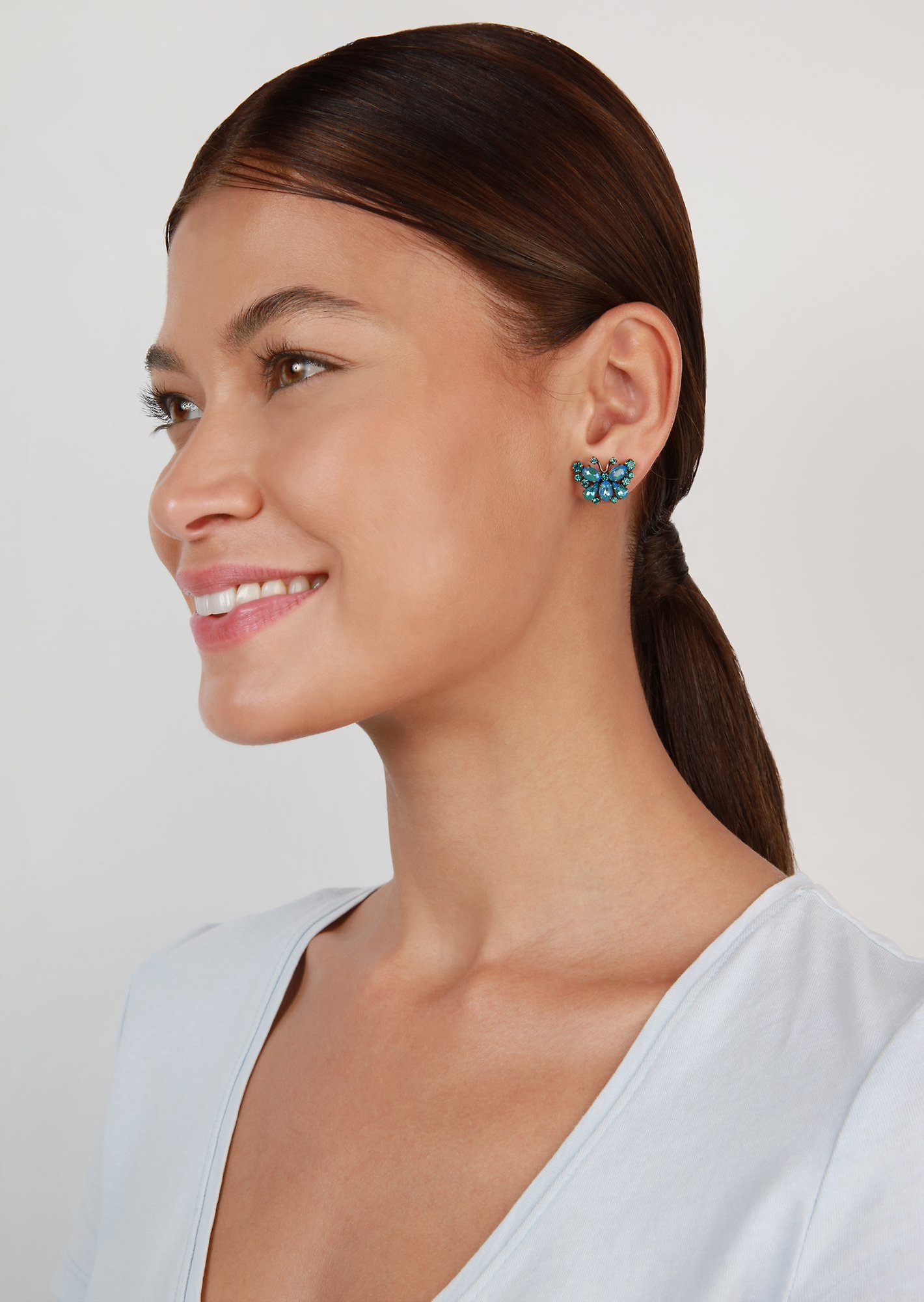 image for Earring Stud Butterfly Dance Blue  size S