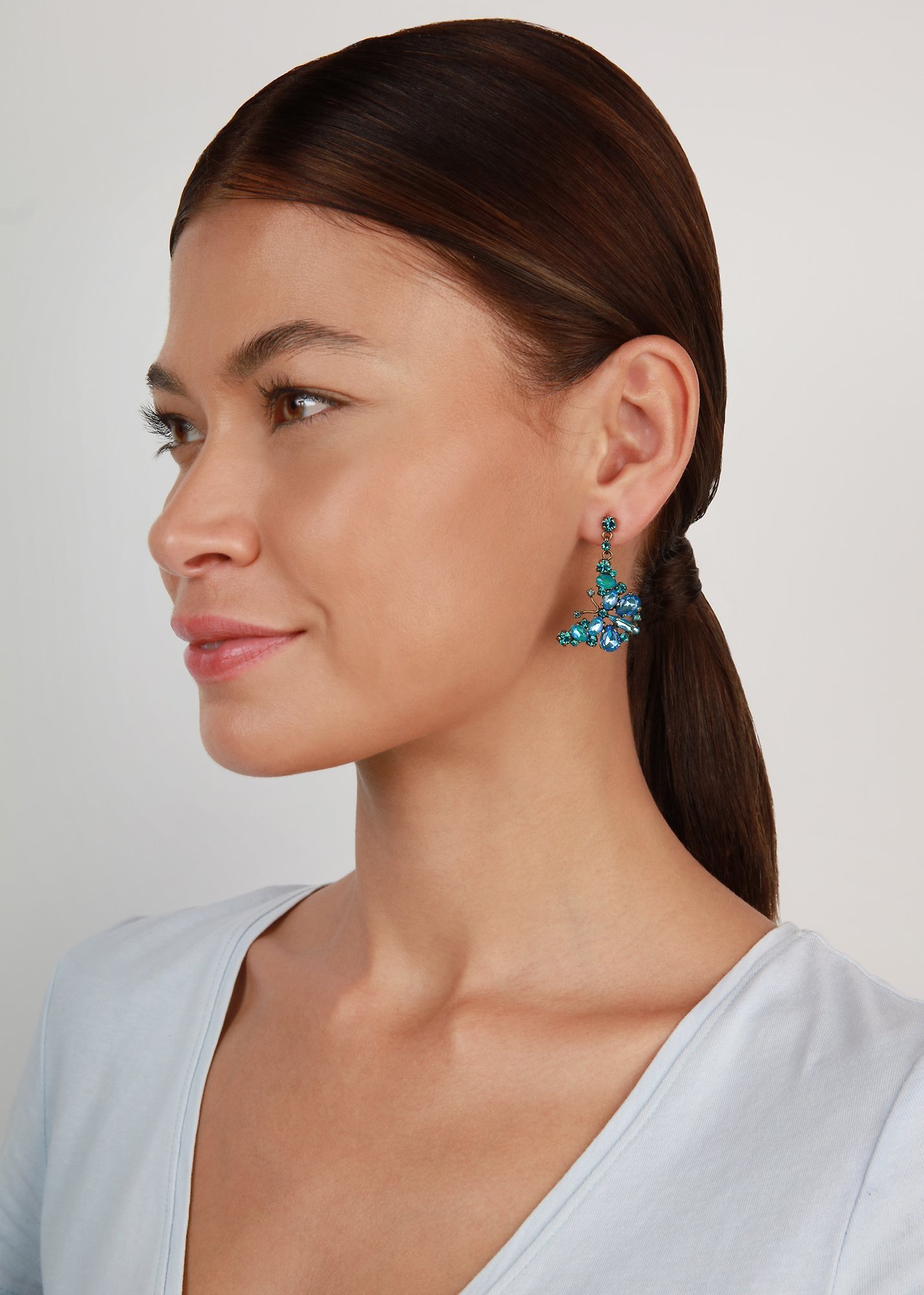 Bild für Ohrstecker baumelnd Butterfly Dance Blau  Größe M