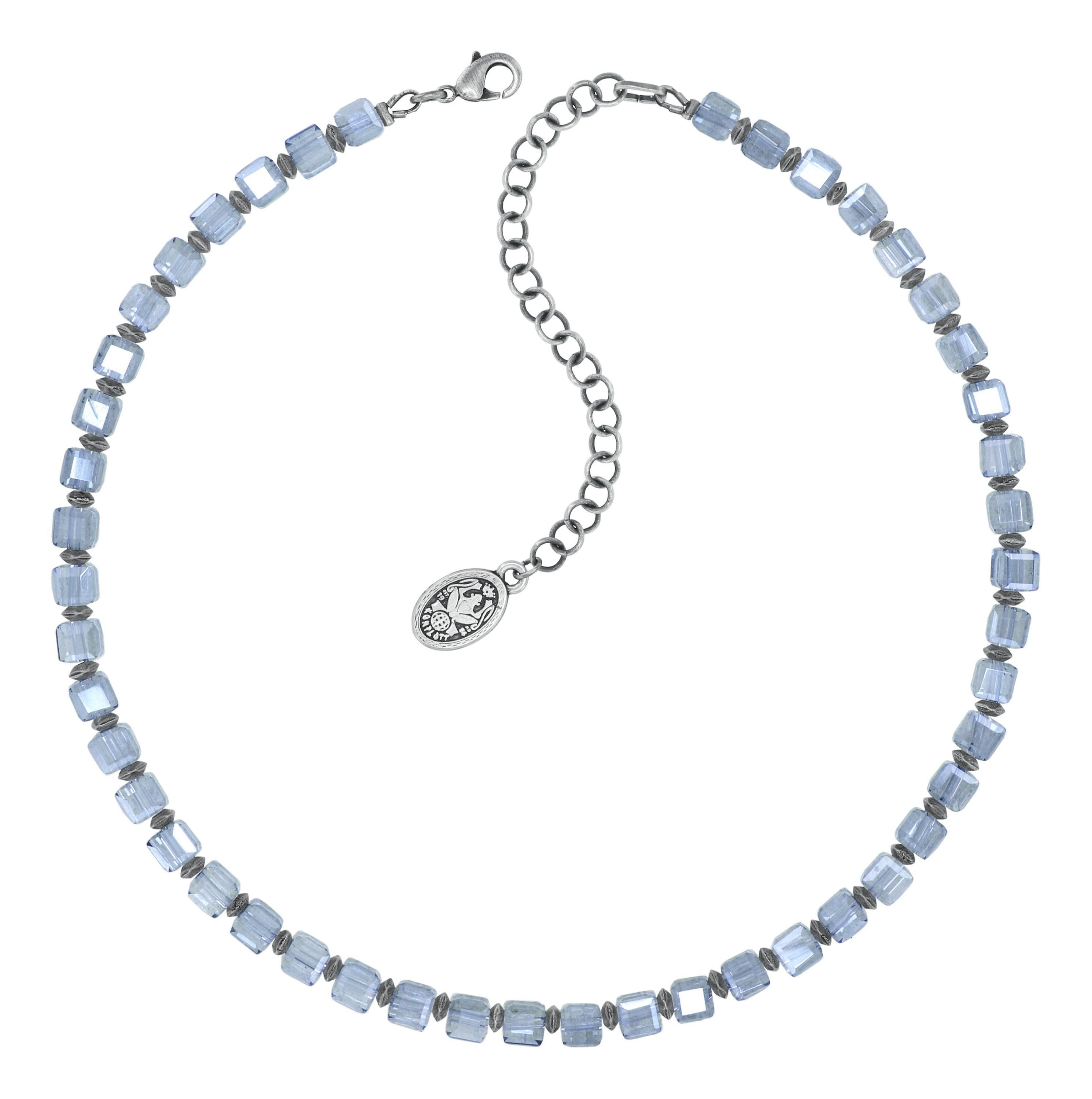 image for Necklace Cubes Light Blue crystal blue shade 