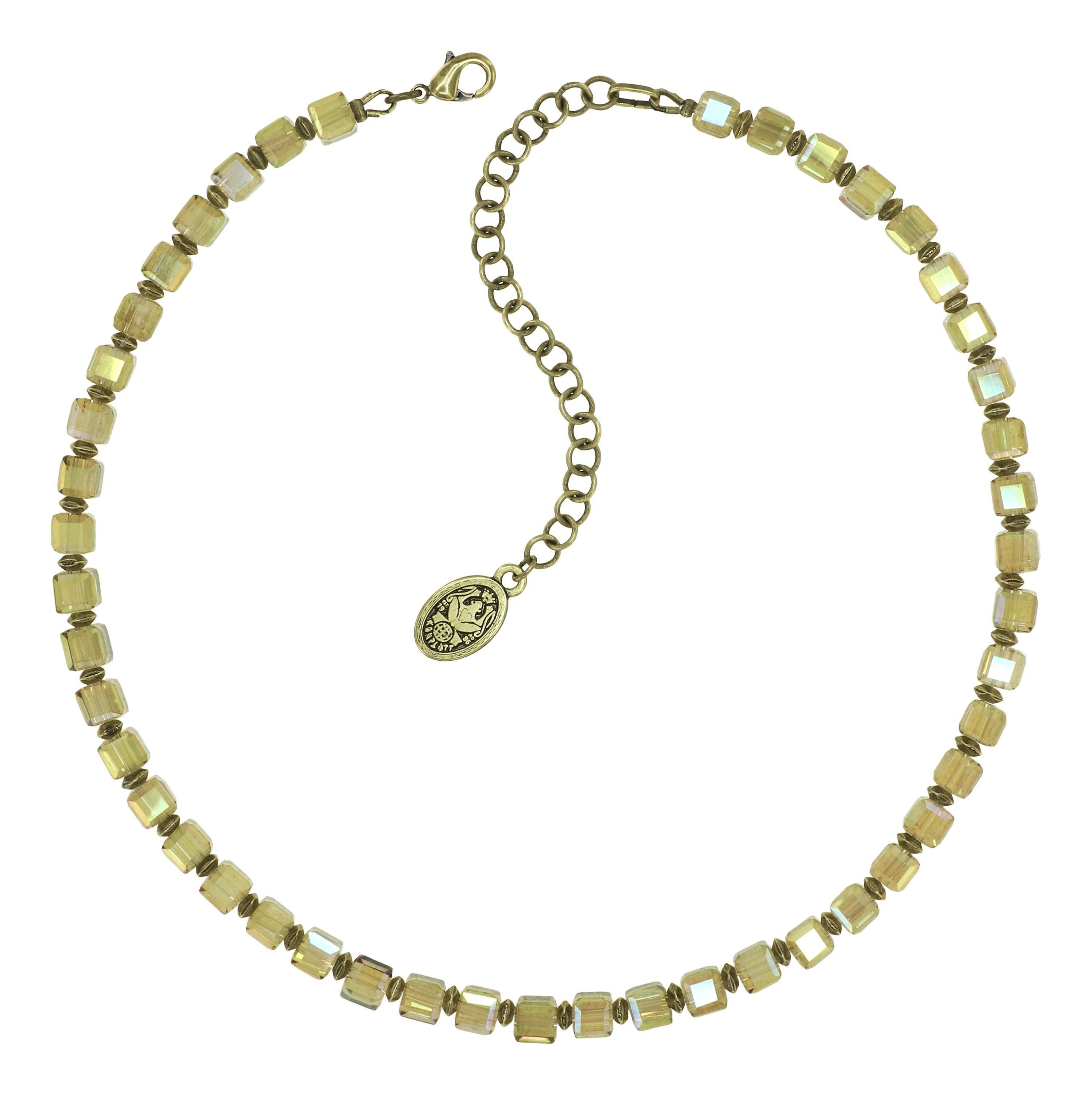 Bild für Halskette Cubes Braun Kristall goldener Schatten 