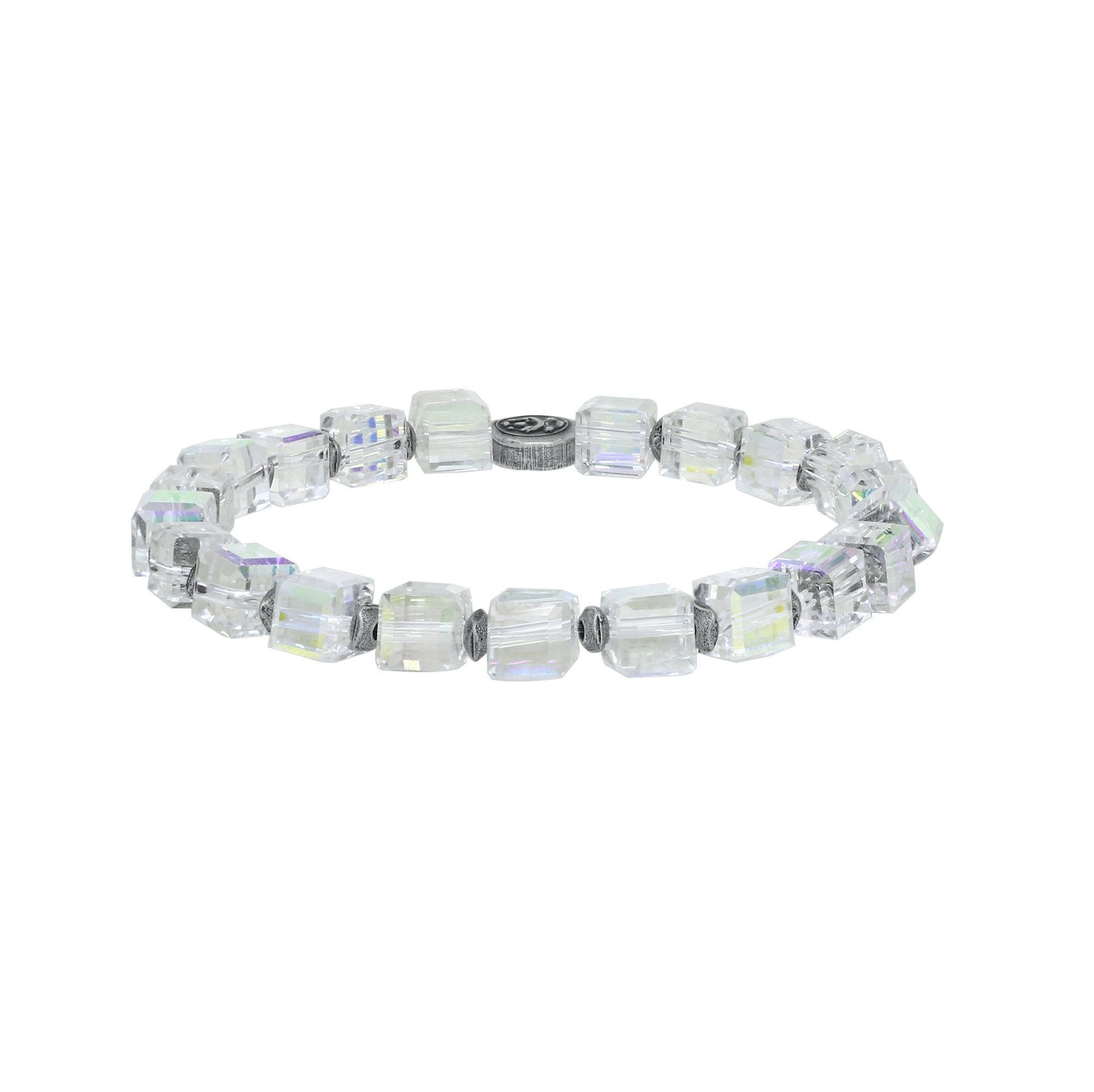 image pour Bracelet élastique Cubes Blanc / Jaune crystal moonlight 
