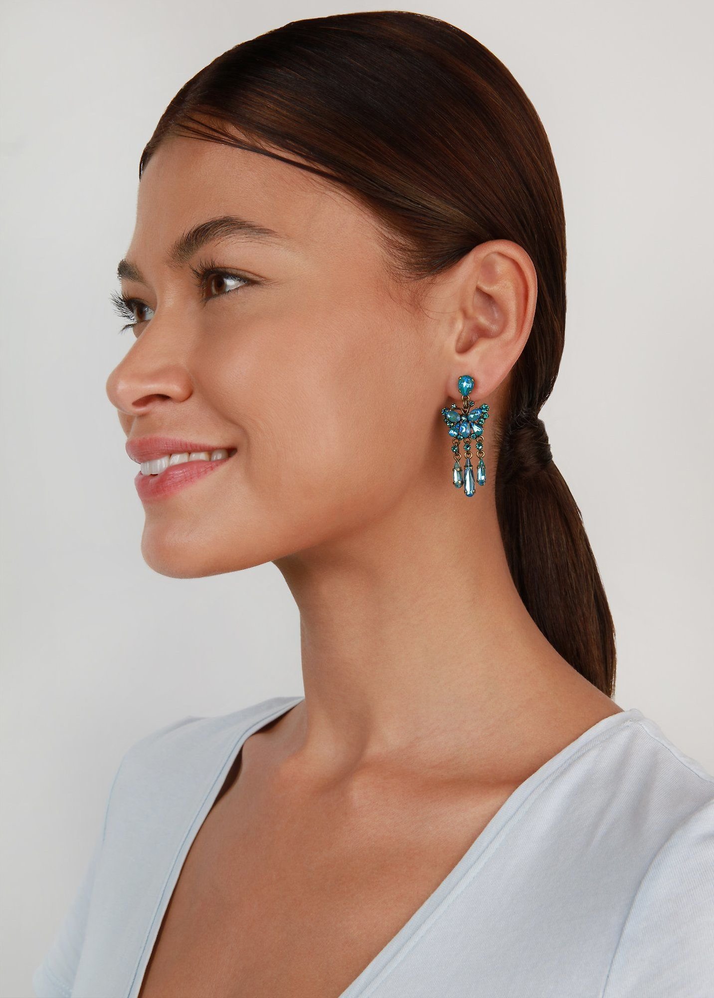 image pour Clou d'oreille pendant Butterfly Dance Bleu  size S