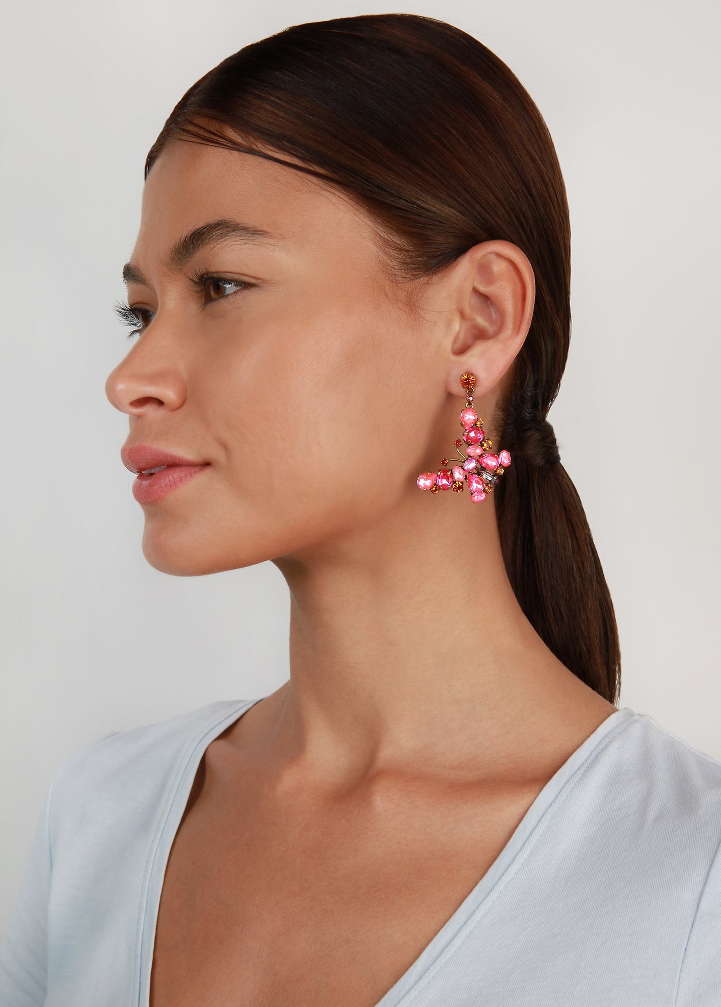 image for Earring Stud Dangling Butterfly Dance Red  size L