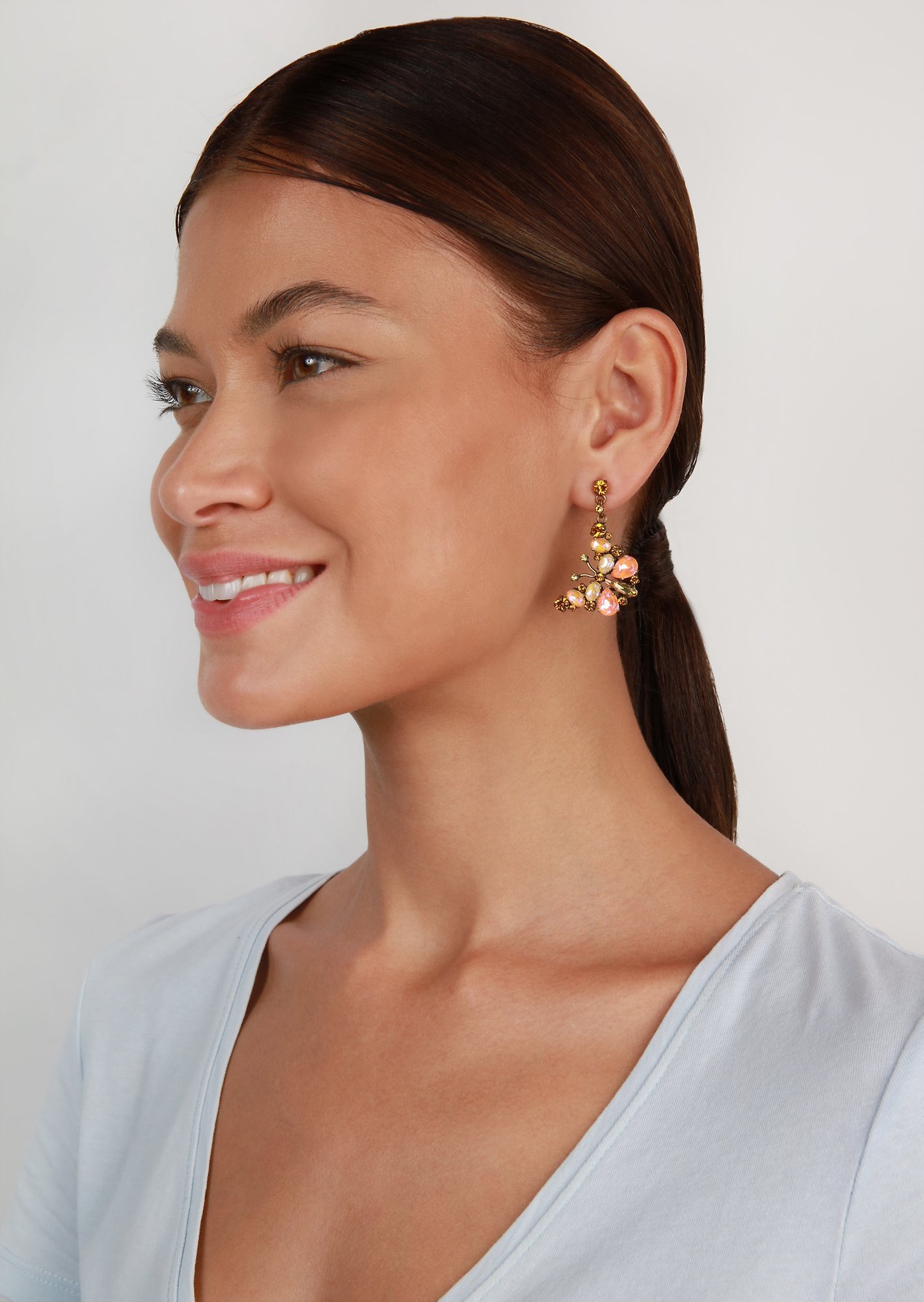 image for Earring Stud Dangling Butterfly Dance Yellow / Orange  size M