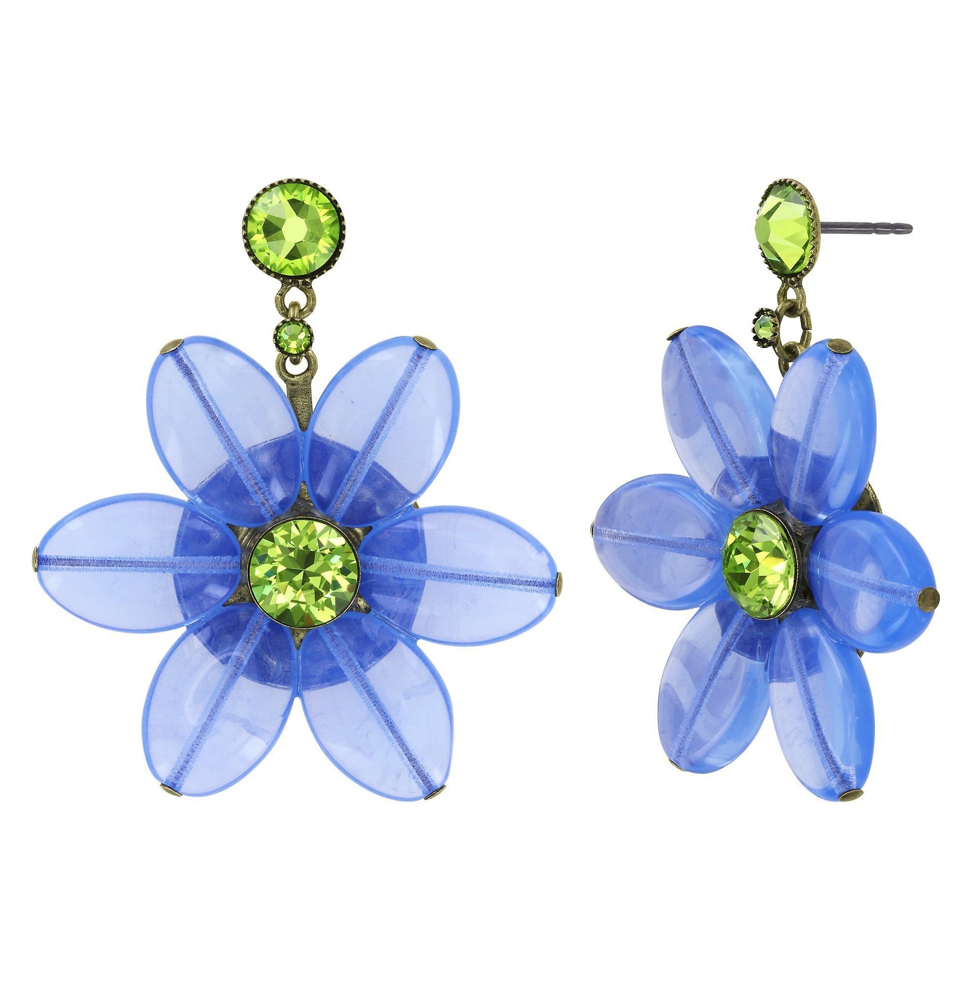 image pour Clou d'oreille pendant Daisy Dance Bleu  