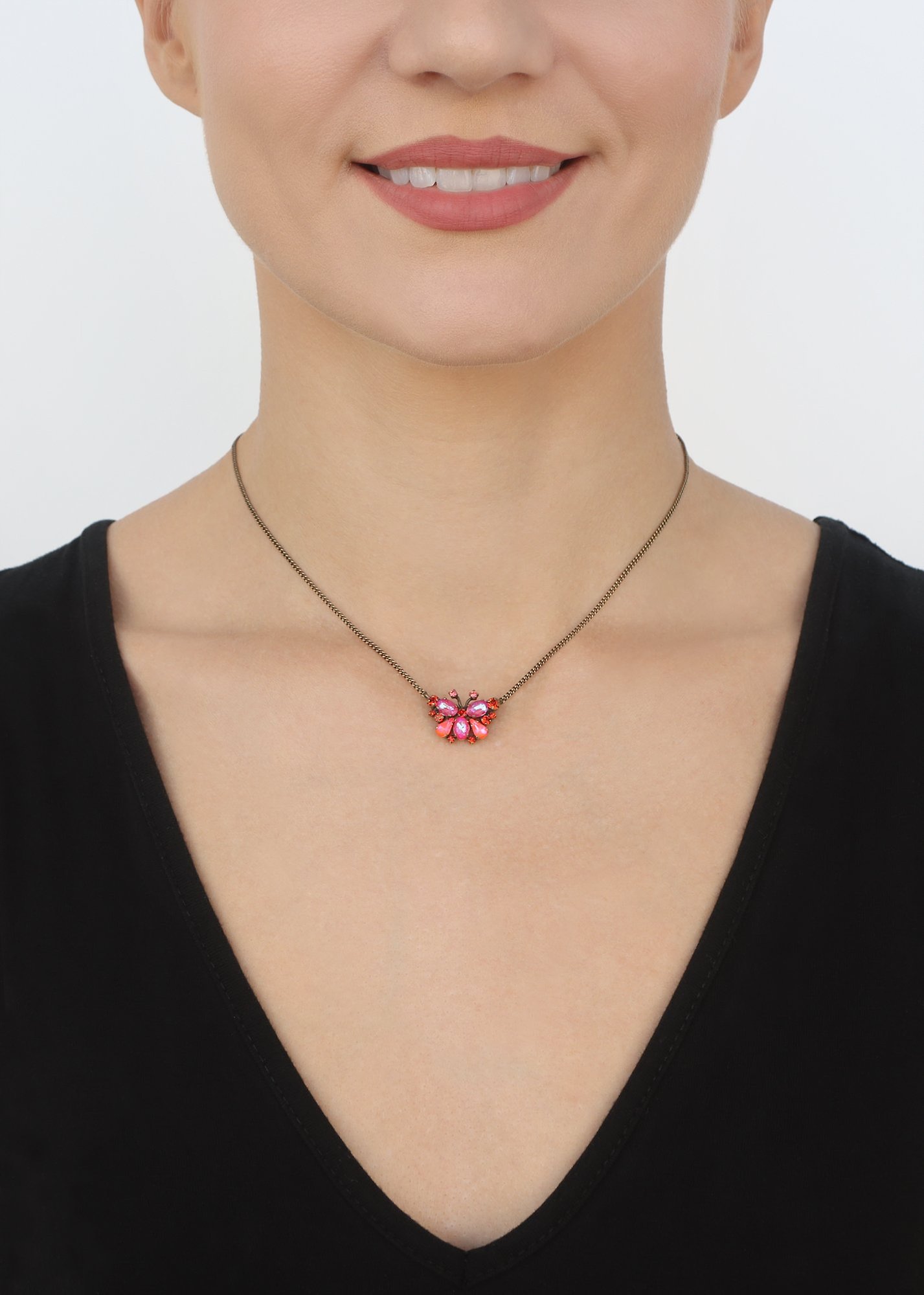 image for Necklace Butterfly Dance Red  size S