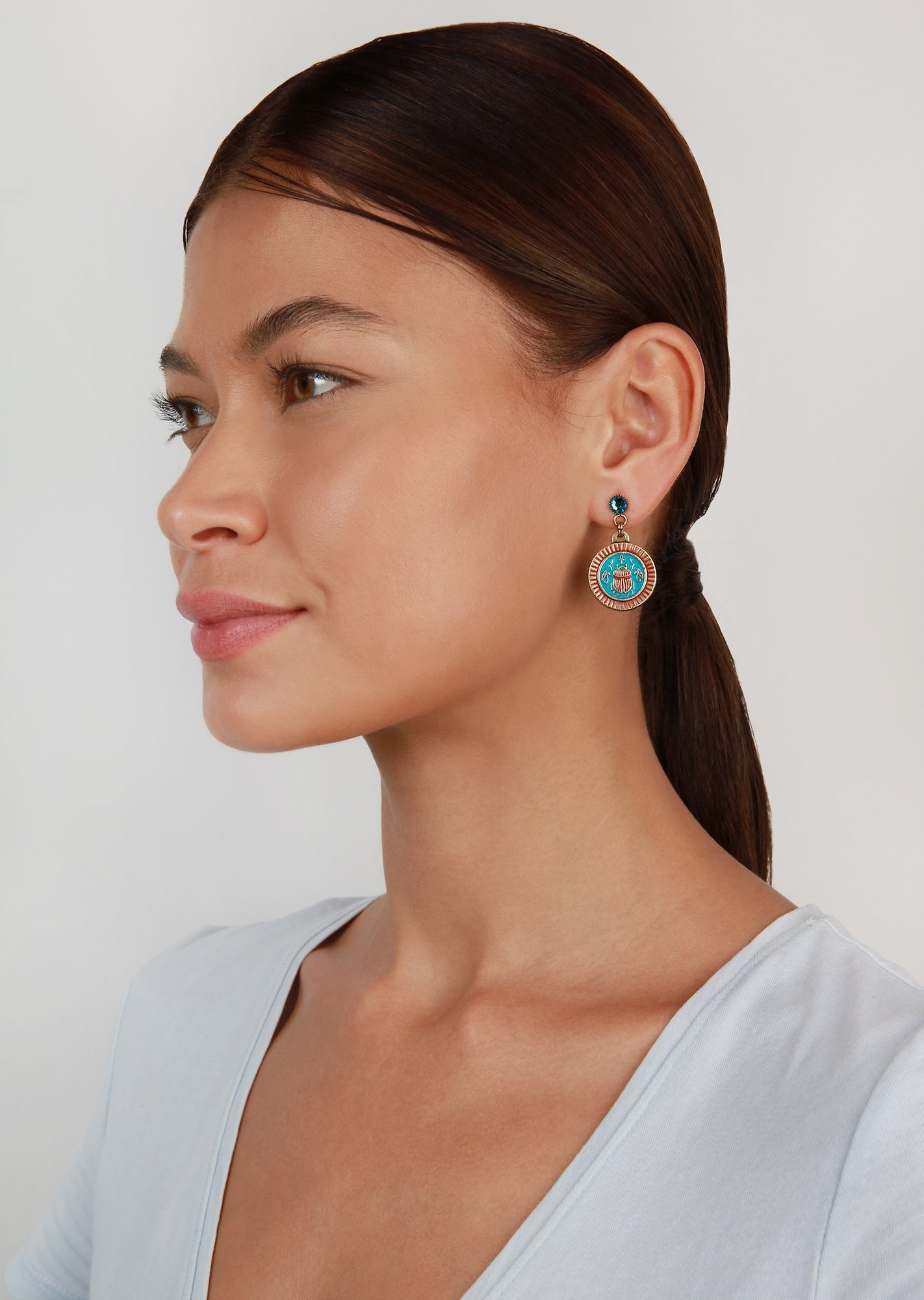 image pour Clou d'oreille pendant Medallion Multi  size S