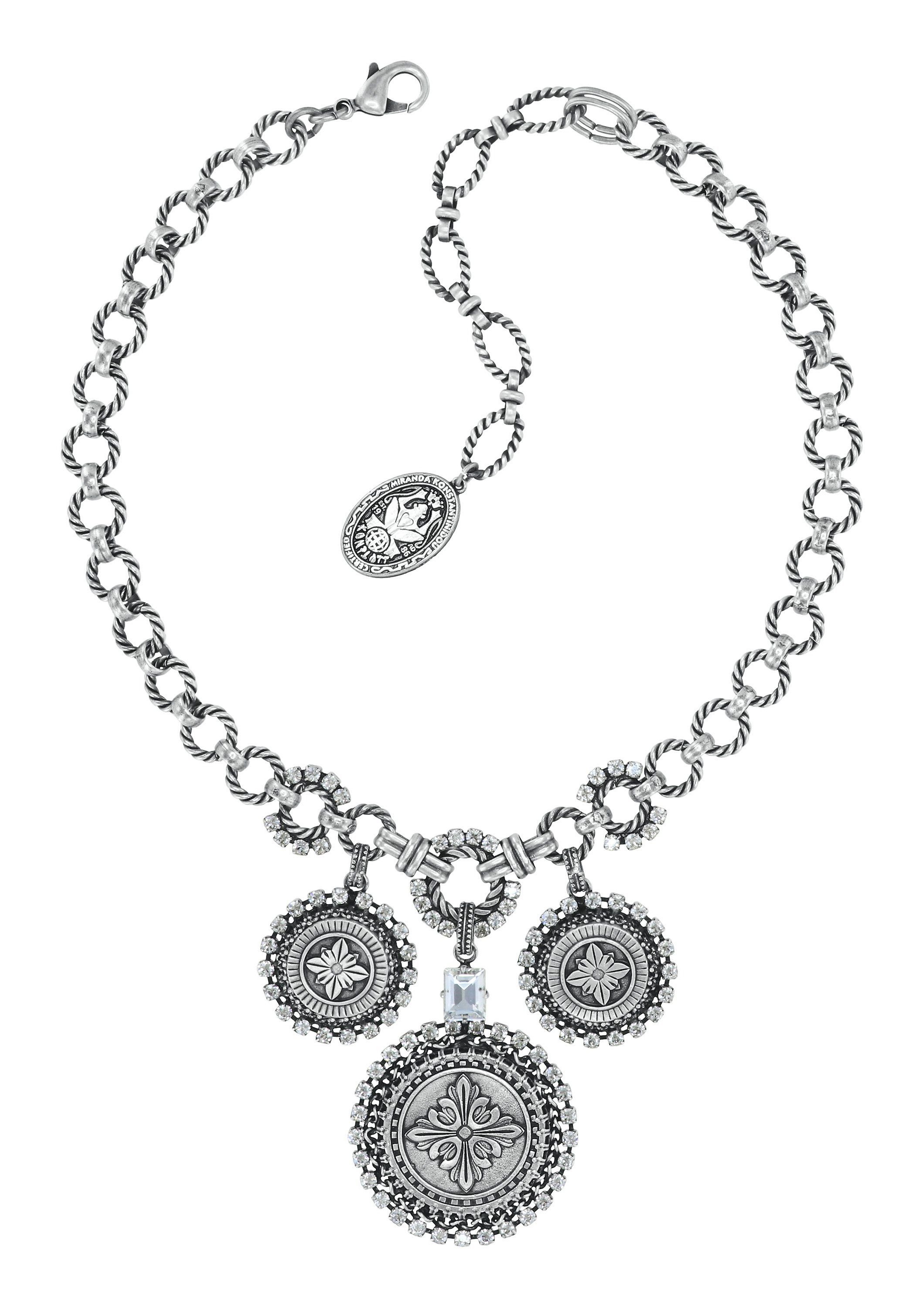 Bild für Halskette Medallion Glam Weiß  size M,S
