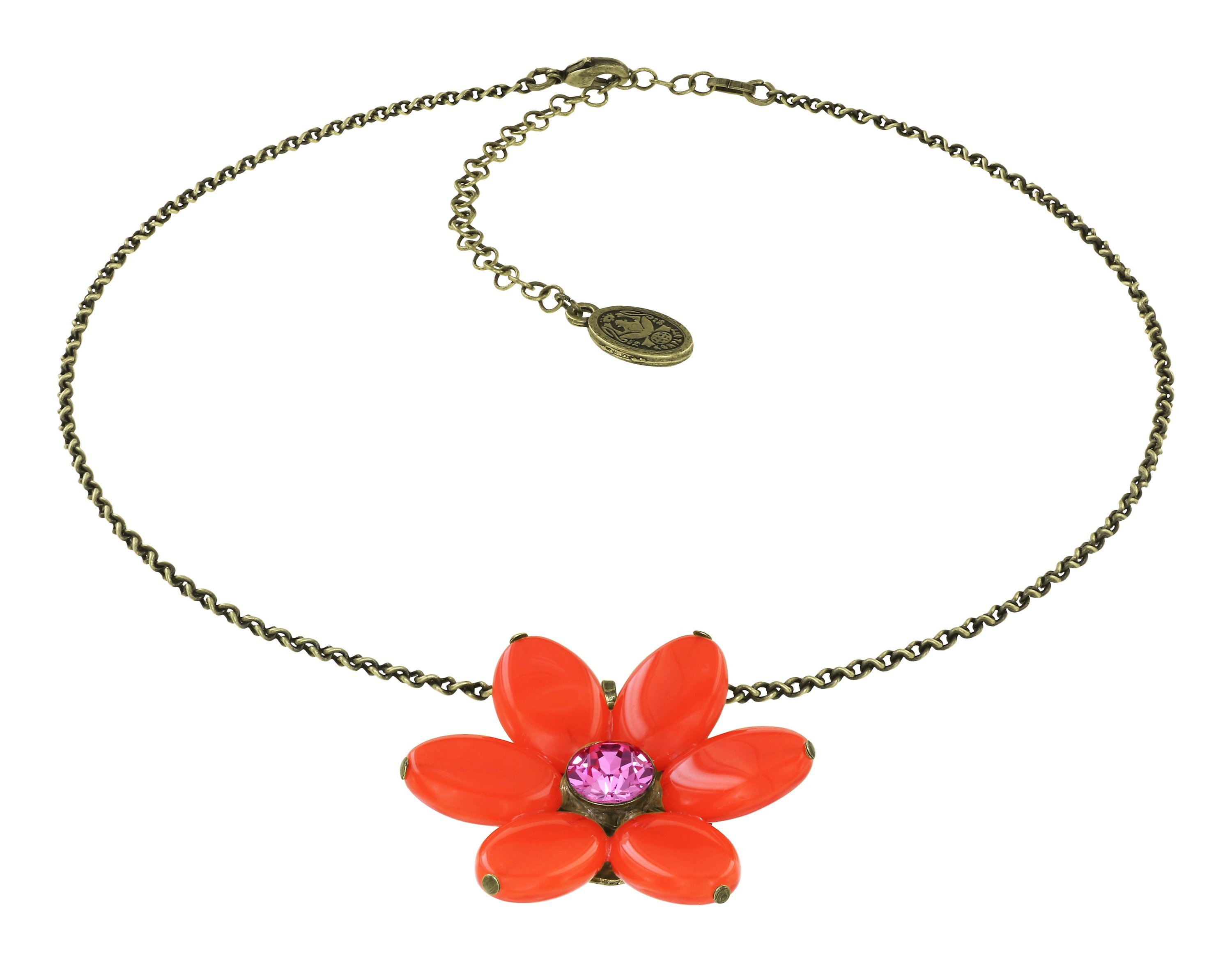 image for Necklace pendant Daisy Dance Red / Orange  