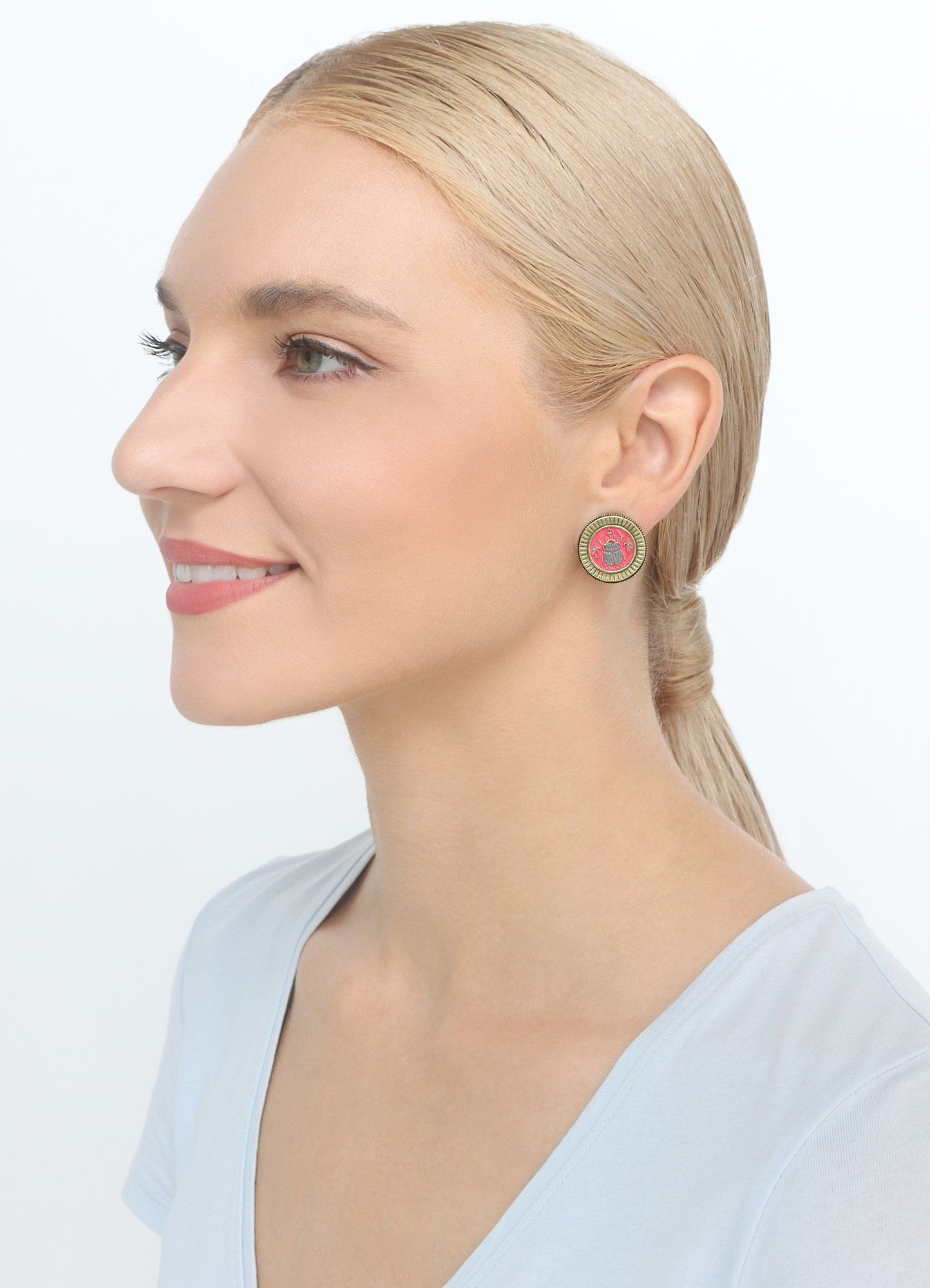 image for Earring Clip Medallion Multi  size S