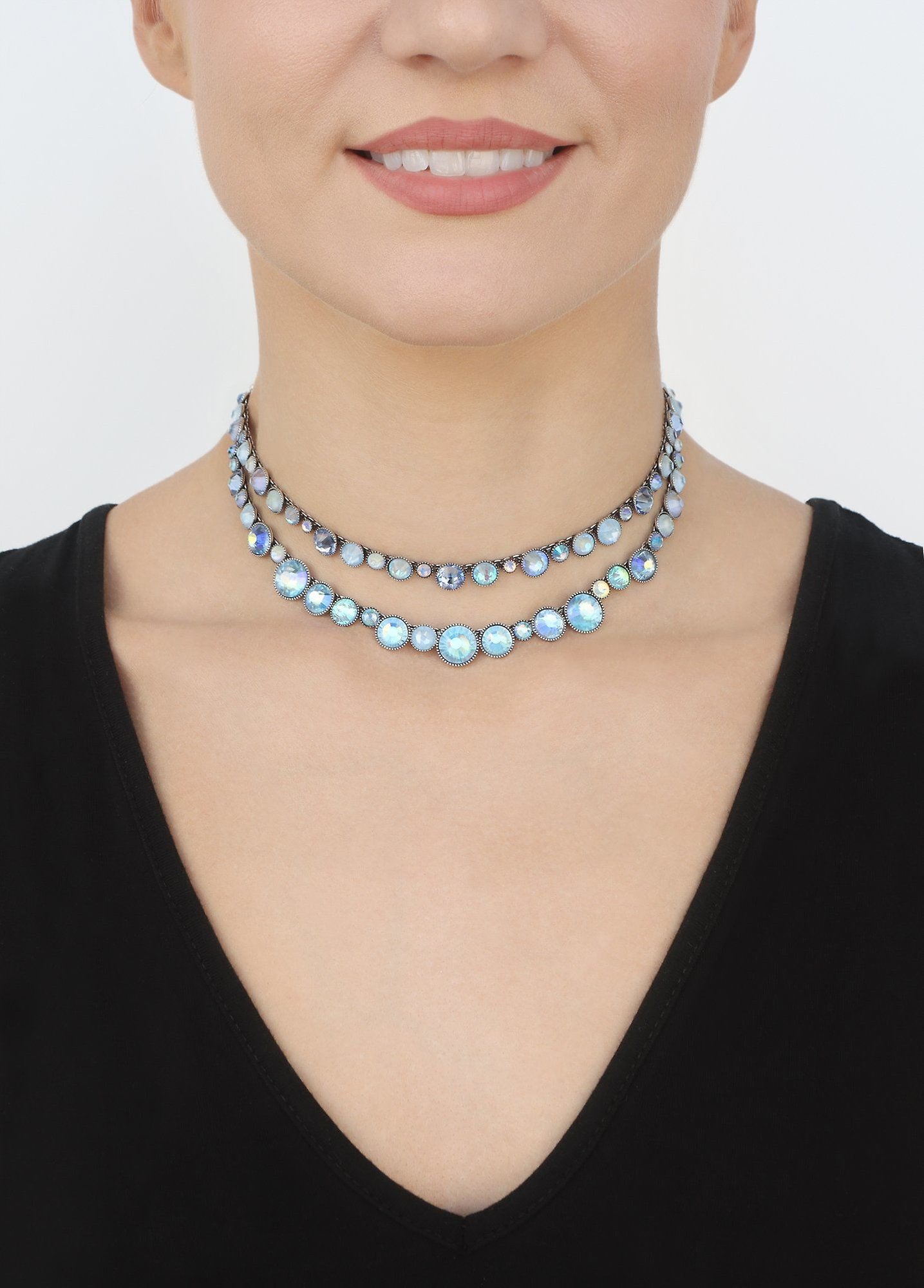 image for Necklace Water Cascade Glam Light Blue  