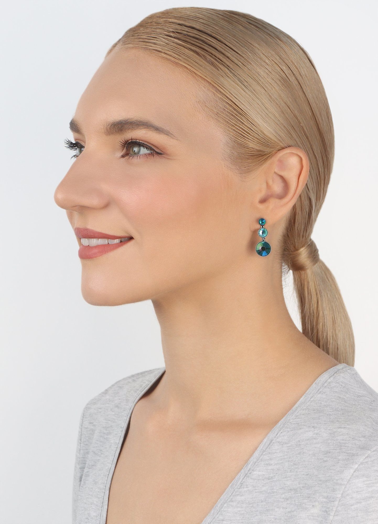 image pour Clou d'oreille pendant Water Cascade Glam Bleu / Vert  