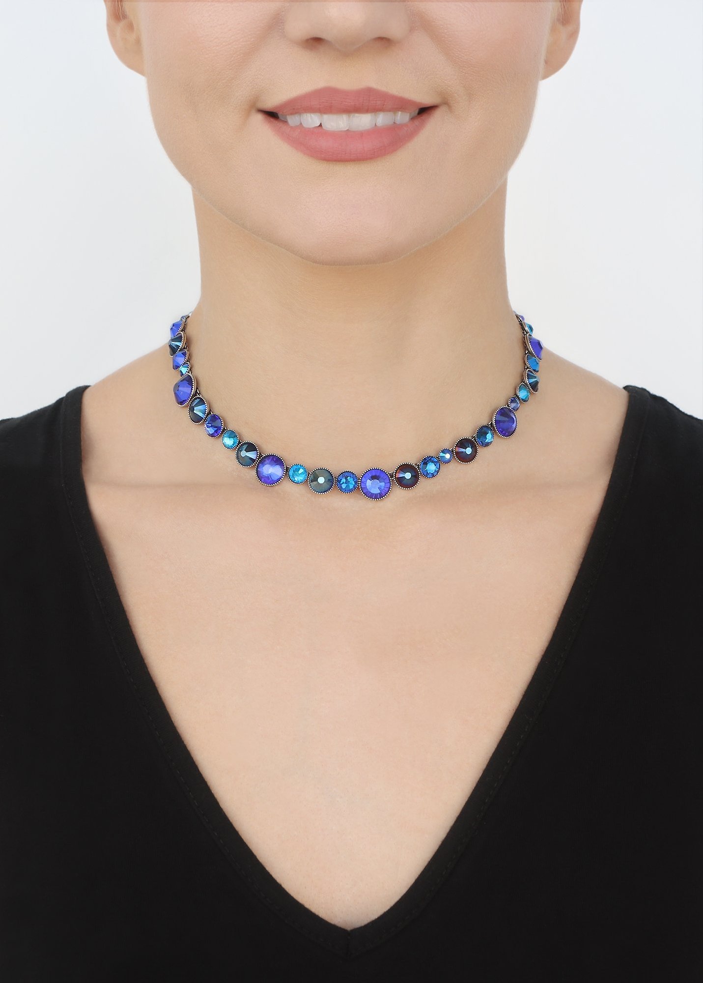 image pour Collier Water Cascade Glam Bleu Foncé  