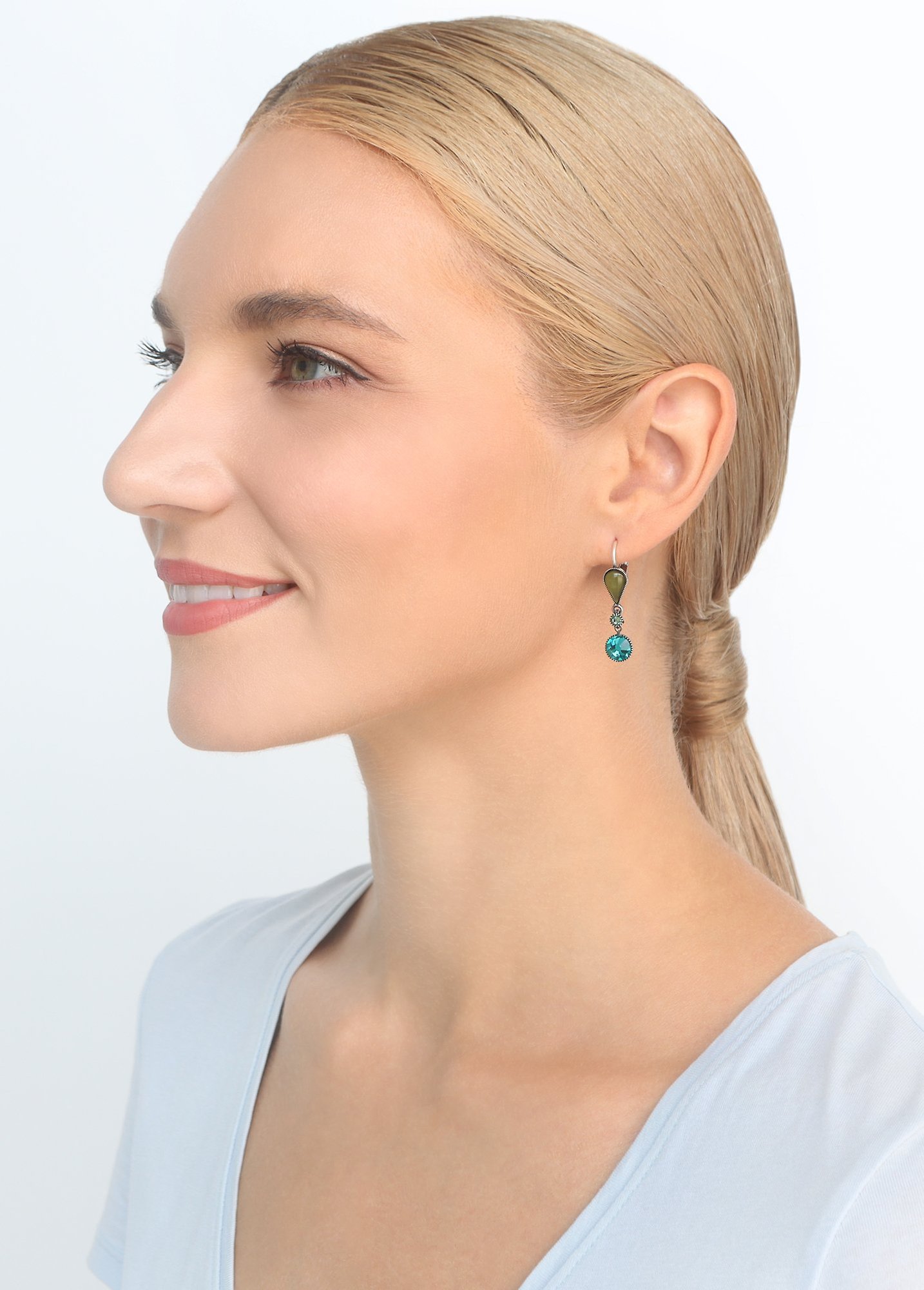 image pour Boucles d'oreilles Eurowire pendantes Afternoon Bling Vert  