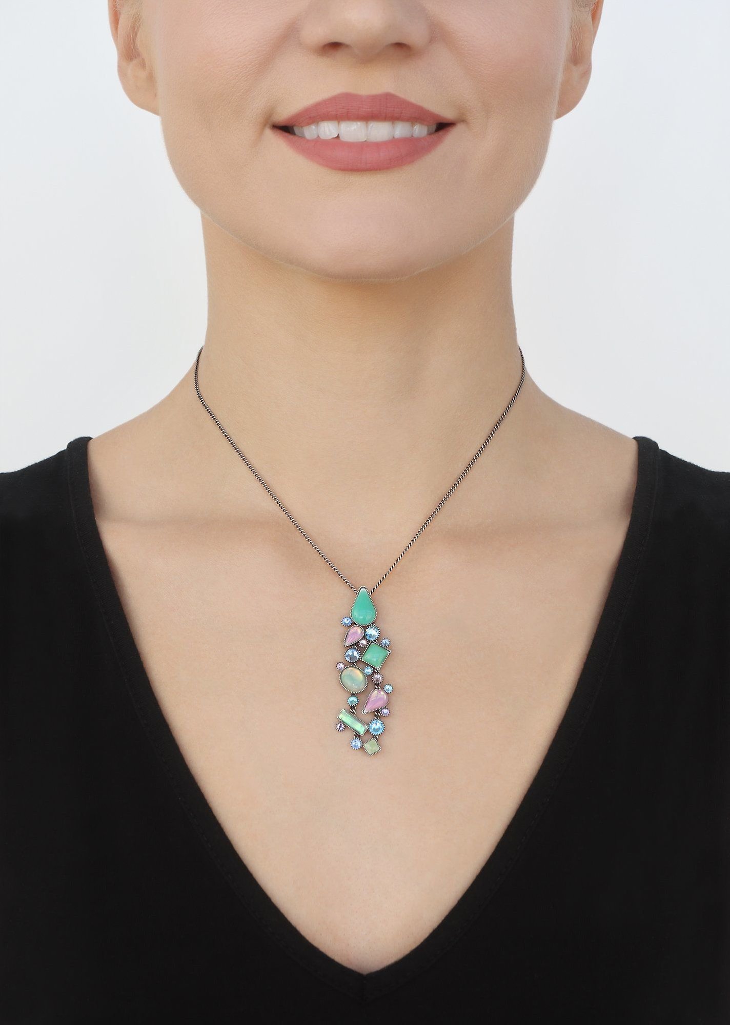 Bild für Halskette mit Anhänger Afternoon Bling Pastell Multi  