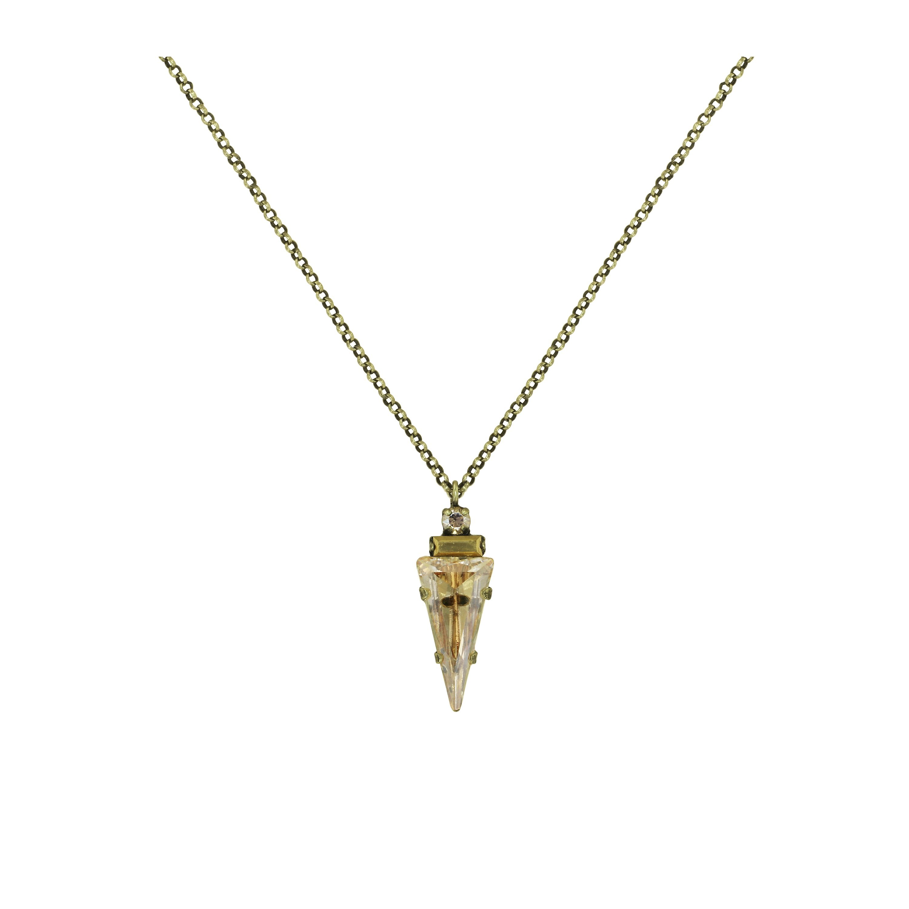 Bild für Halskette mit Anh&auml;nger Spikes and Pearls Beige / Weiß  Größe M