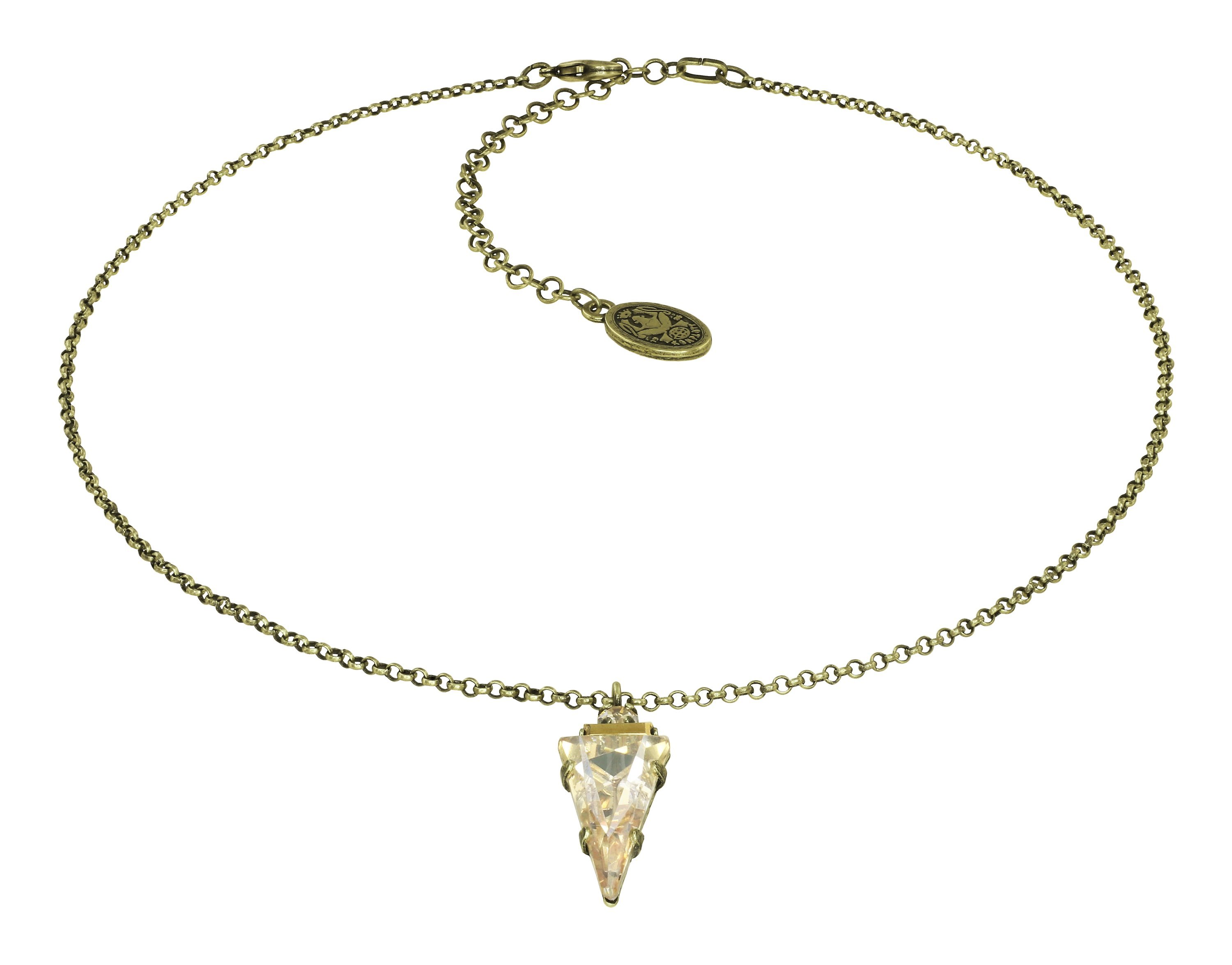 image for Necklace pendant Spikes and Pearls Beige / White  size M