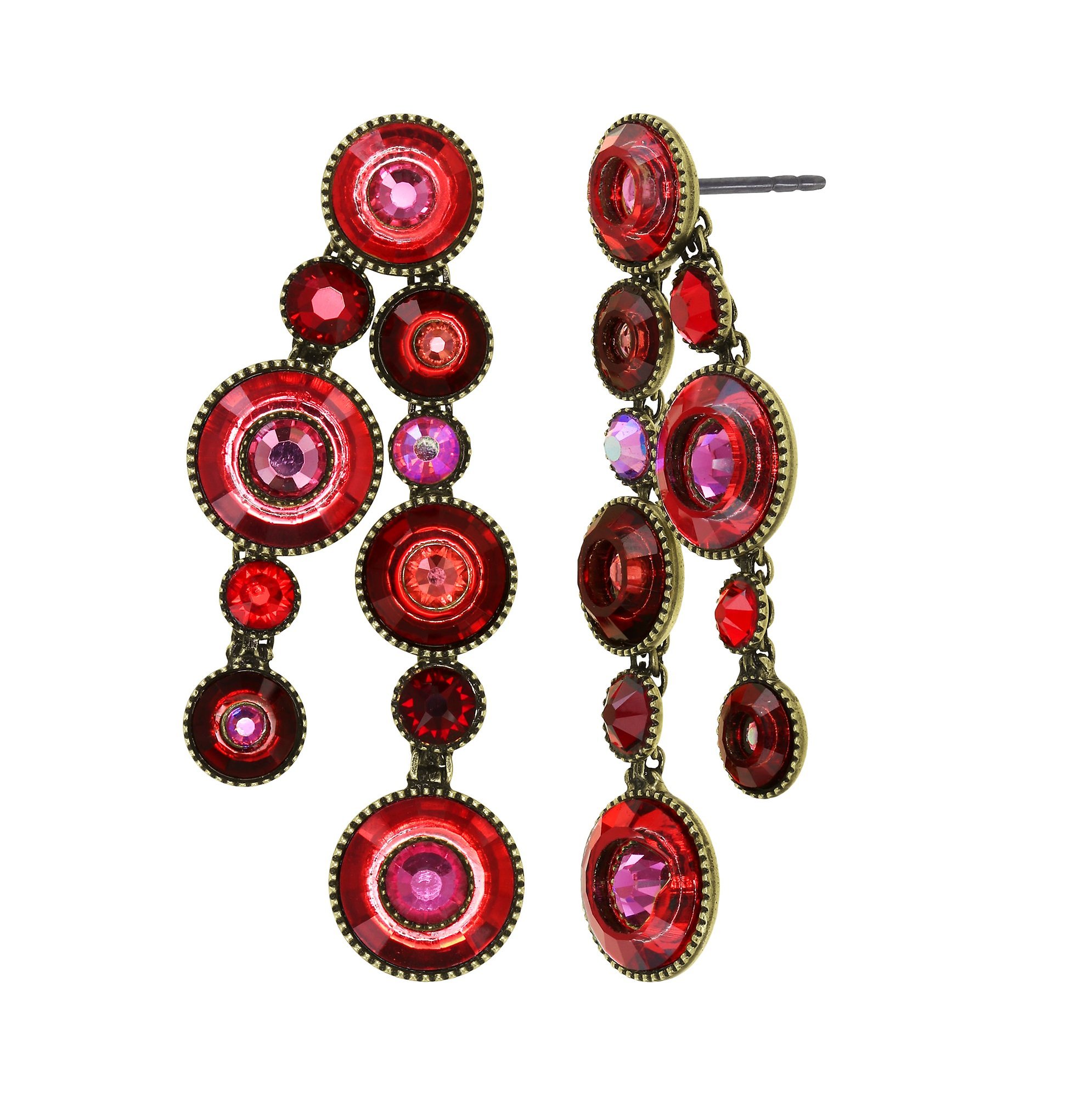 image for Earring Stud Dangling Donutissima Red  