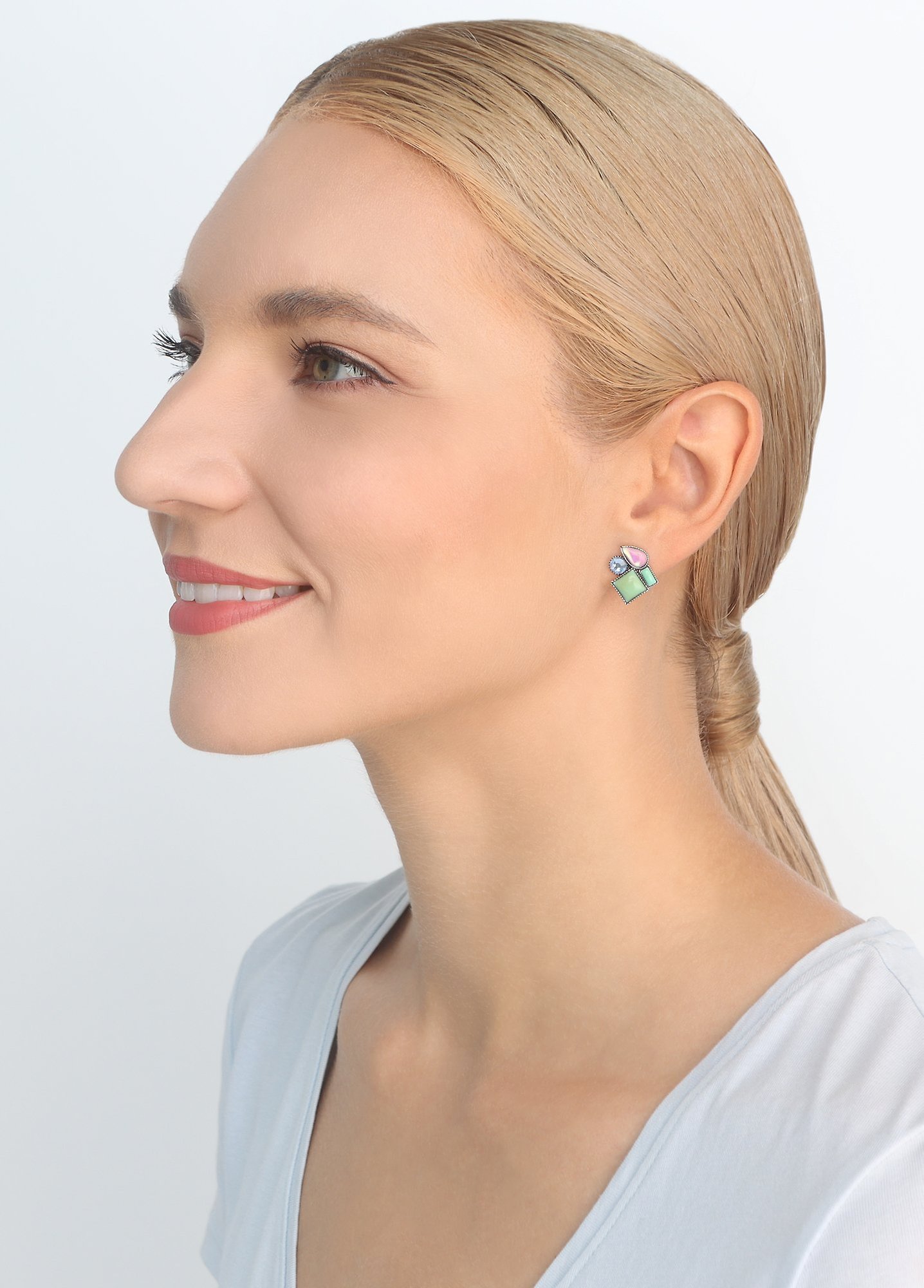 image for Earring stud Afternoon Bling Pastel Multi  