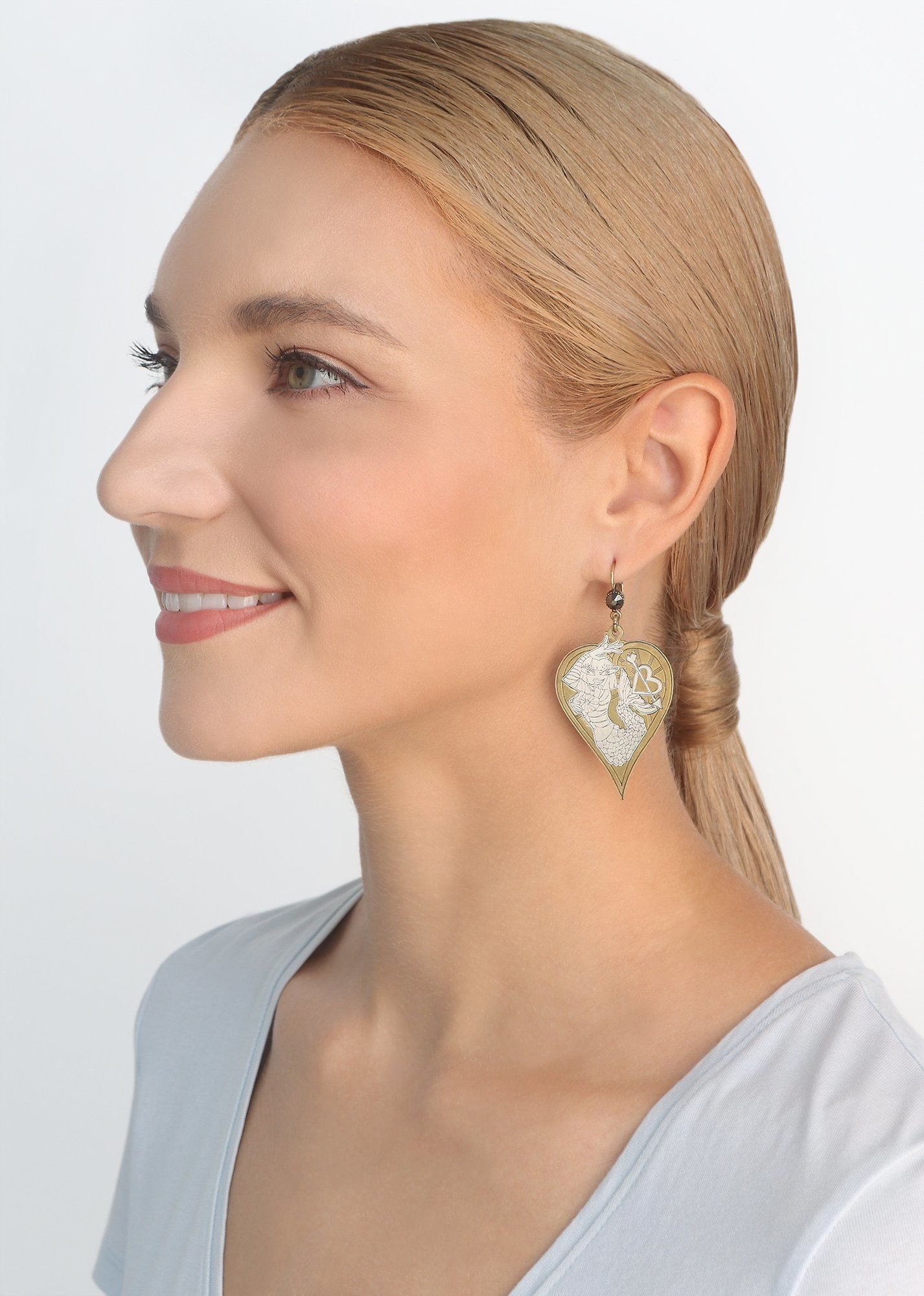 image for Earring Eurowire Dangling My Bonnie Is Over The Ocean Black  