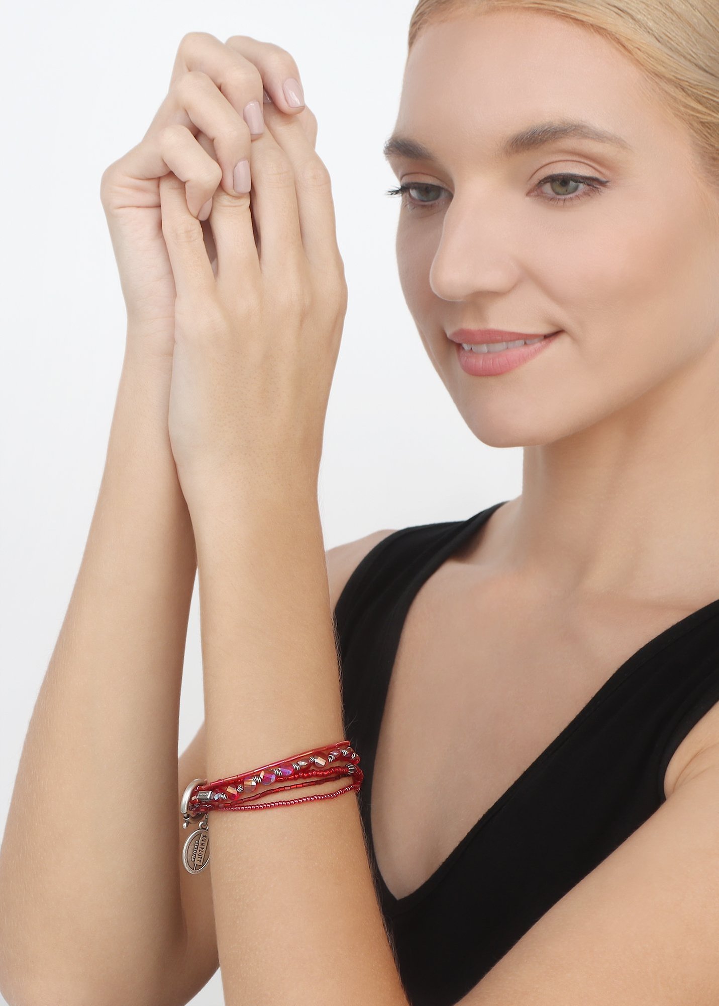 image pour Bracelet élastique Petit Glamour d´Afrique Rouge  
