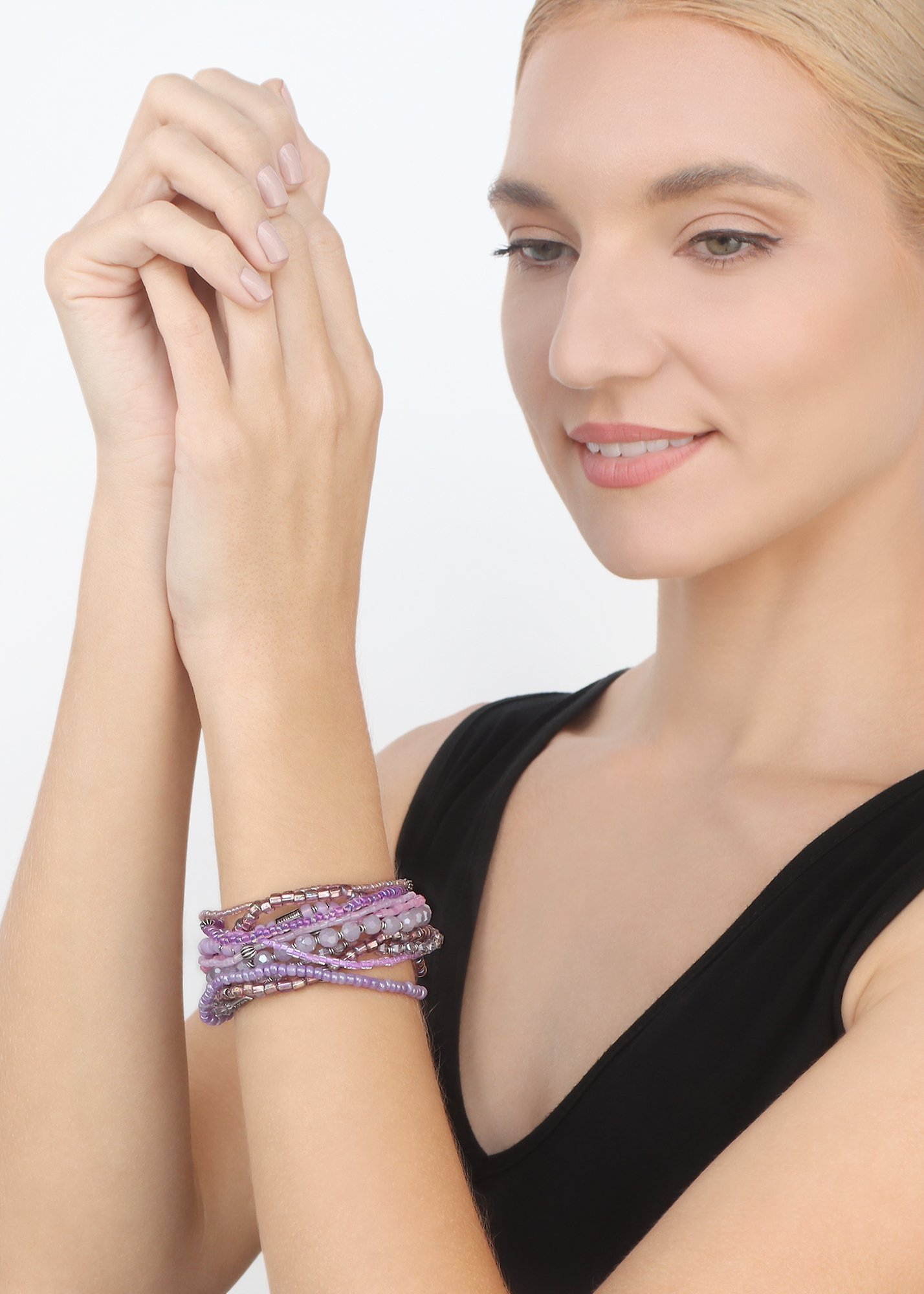 image for Bracelet Elastic Petit Glamour d´Afrique Lila  