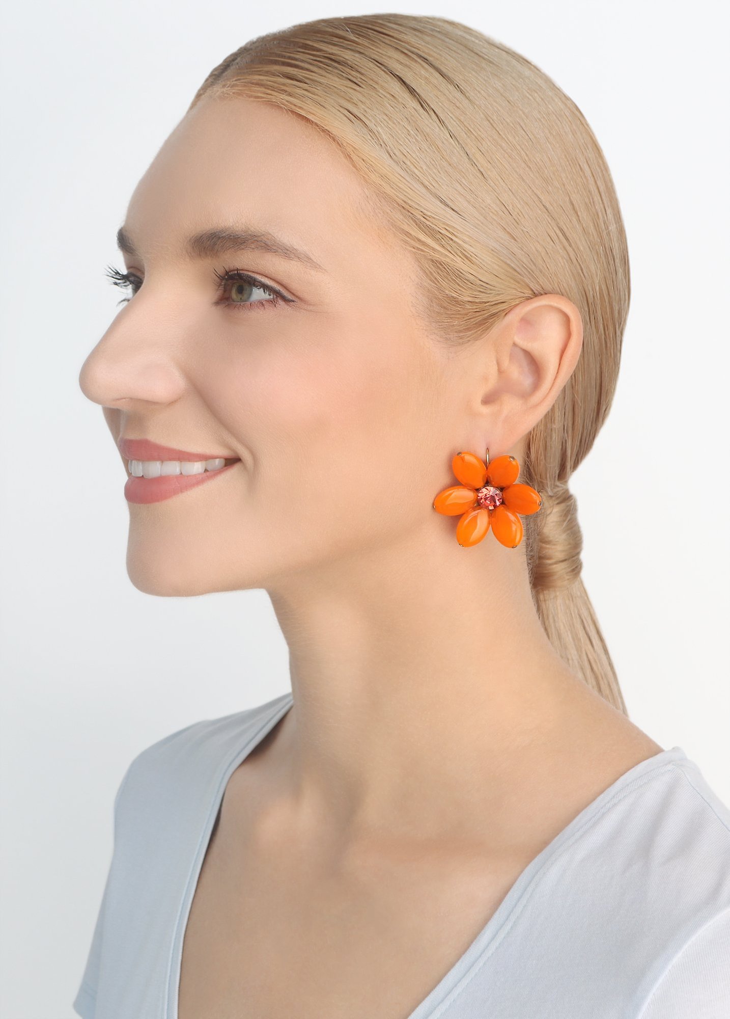 image pour Boucles d'oreilles Eurowire Daisy Dance Rouge / Orange  