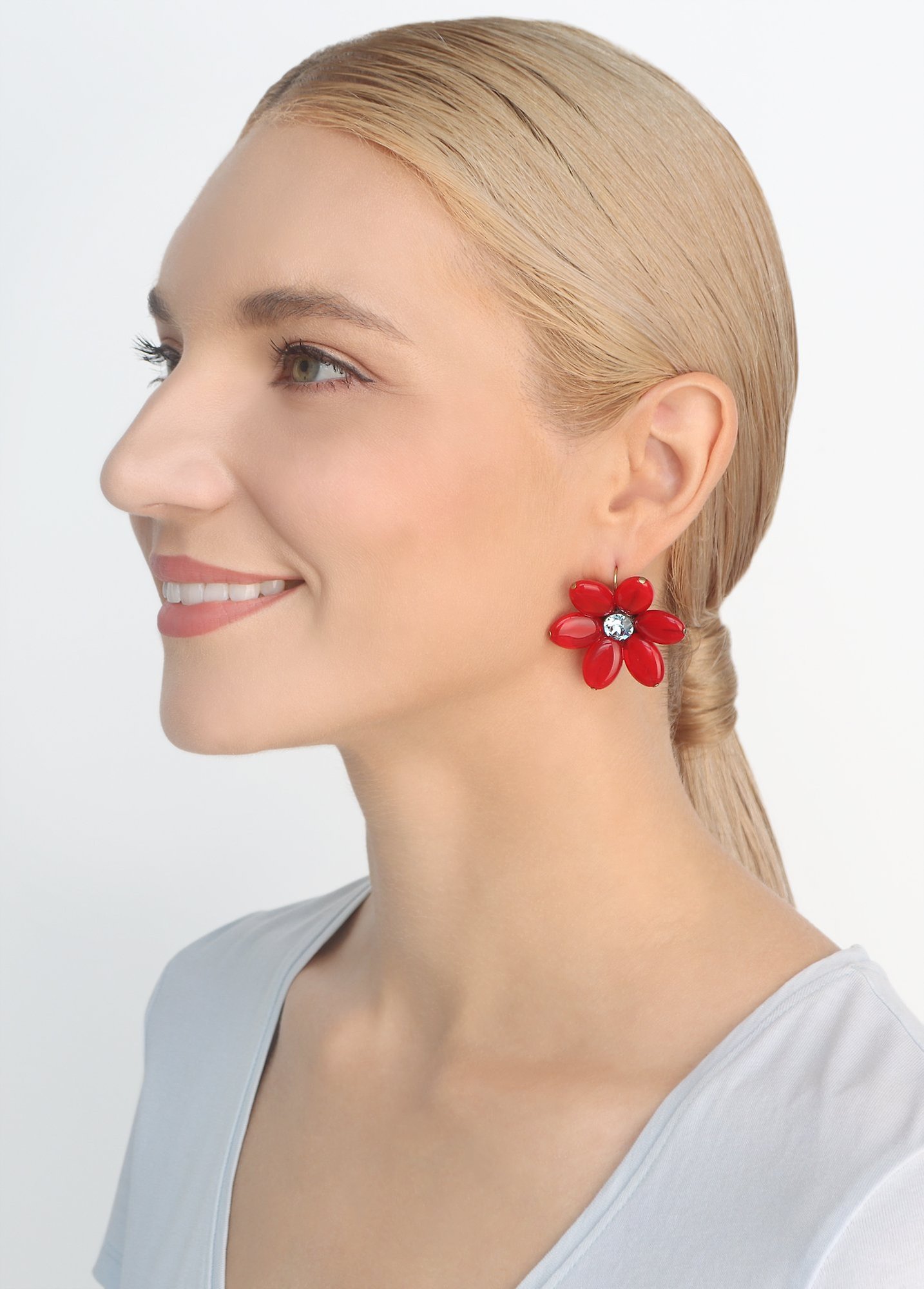 image for Earring Eurowire Daisy Dance Red / Blue  