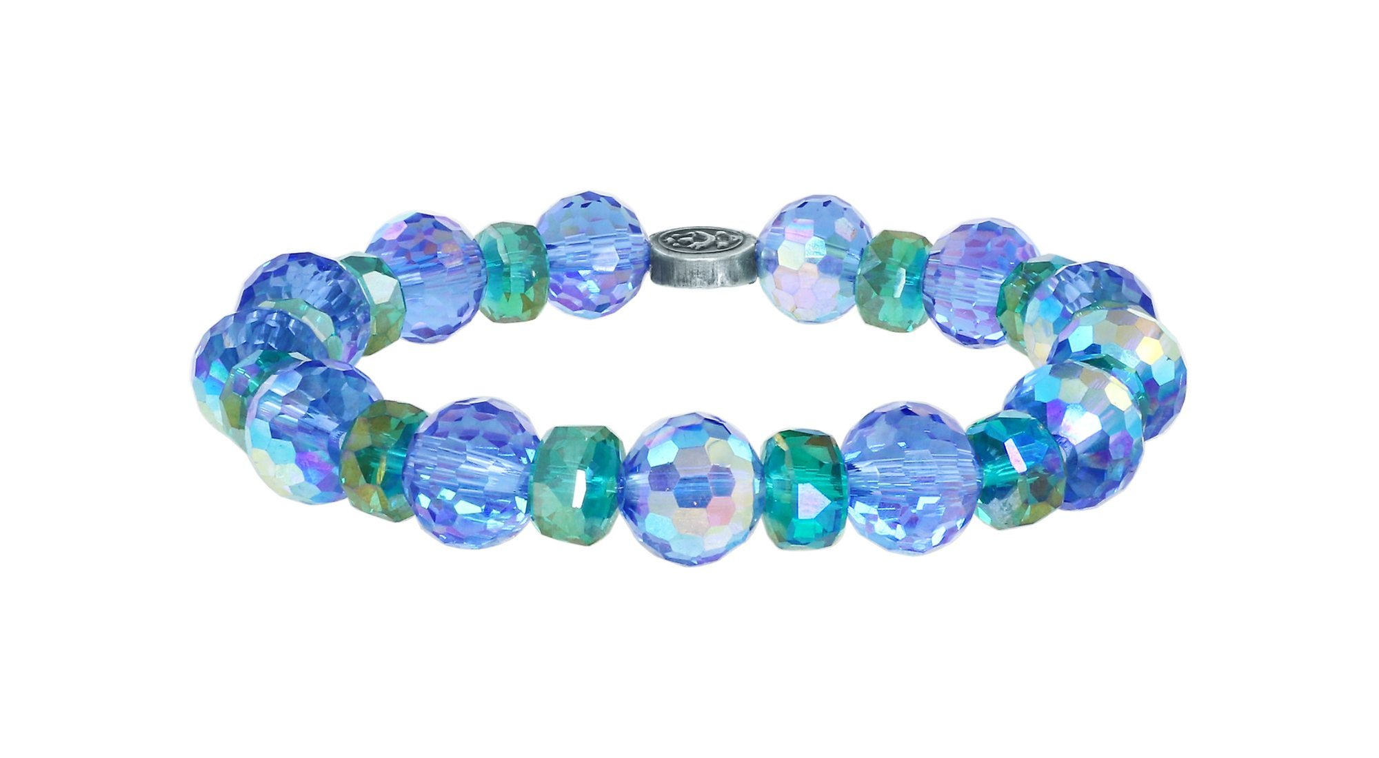 Bild für Armband elastisch Bead Snake Jelly Blau / Grün  Größe S