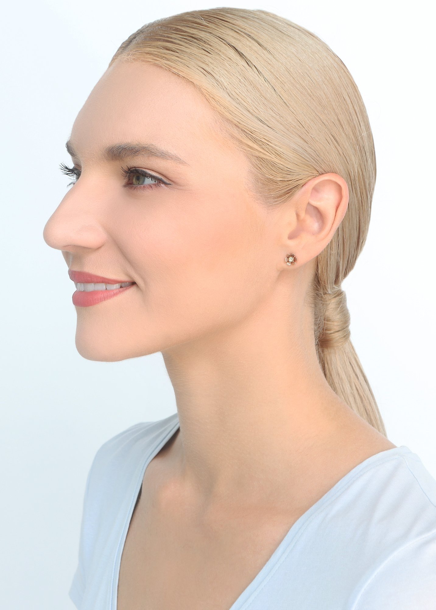 image pour Clou d'oreille Love, Shine and Flowers Rose  