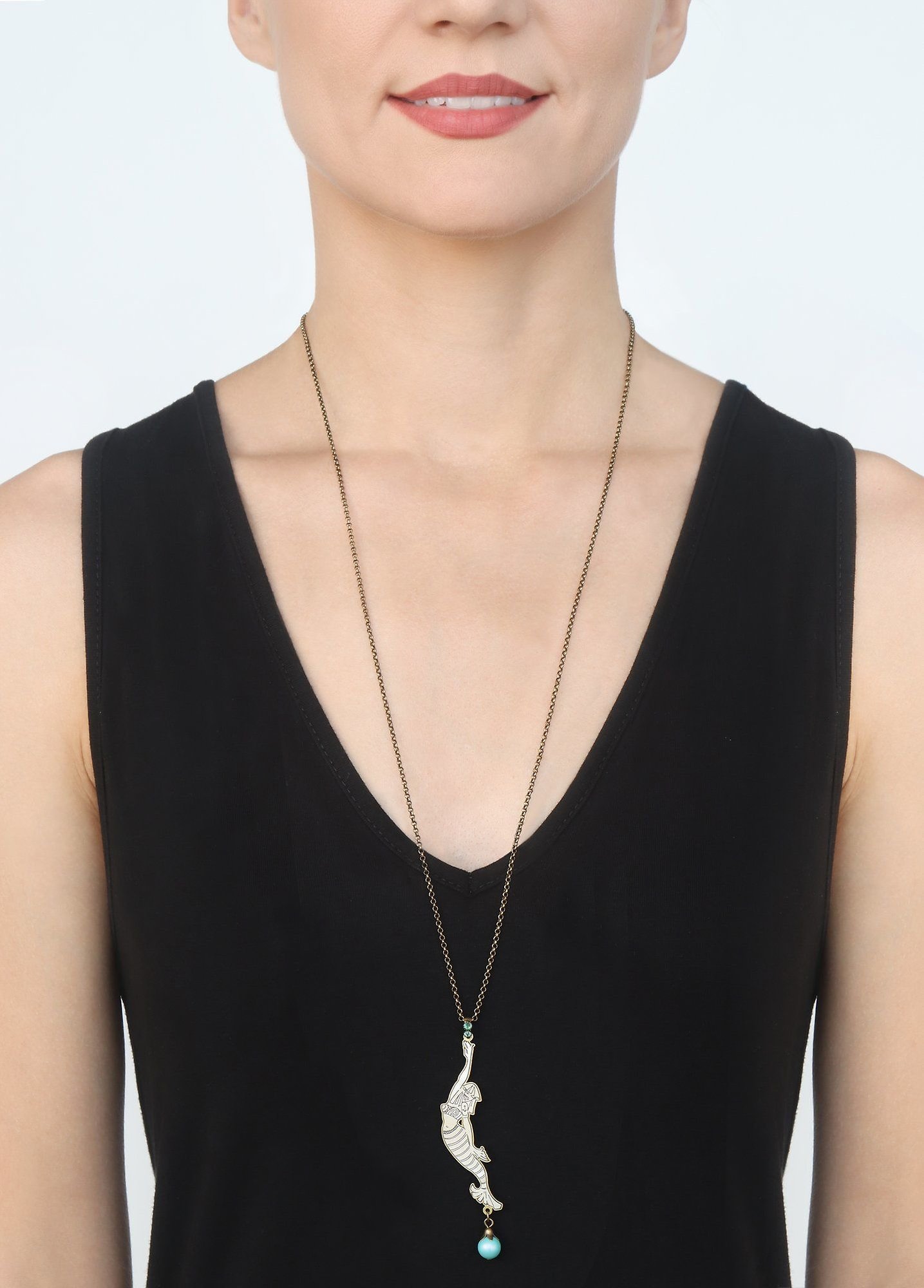 Bild für Halskette h&auml;ngend (lang) My Bonnie Is Over The Ocean Blau  