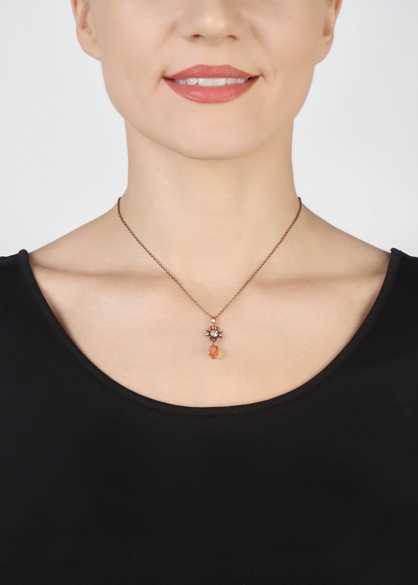 image pour Collier pendant Love, Shine and Flowers Rose  