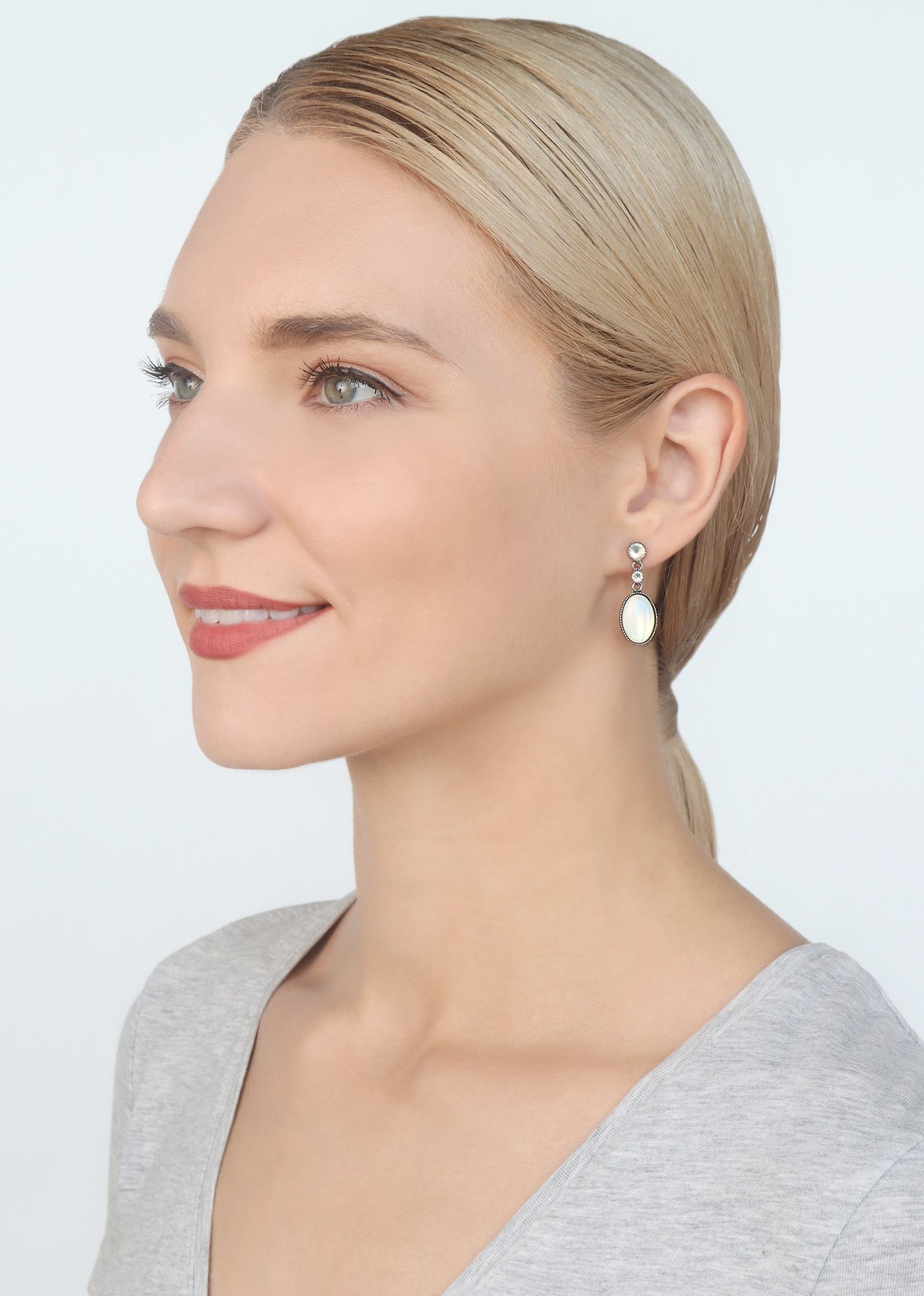 image pour Clou d'oreille pendant Afternoon Bling Blanc  