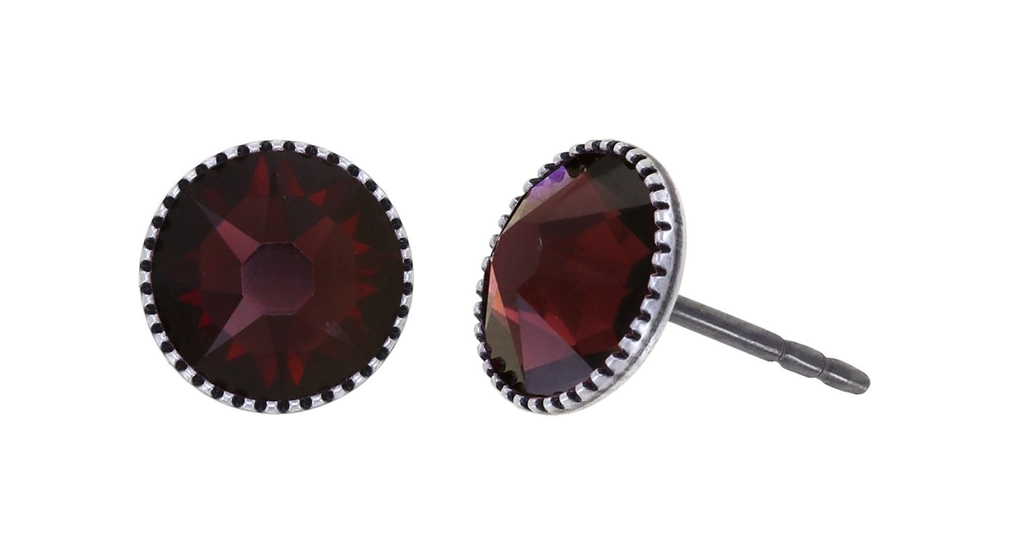 Bild für Ohrstecker flach Black Jack Rot Burgund SS 34