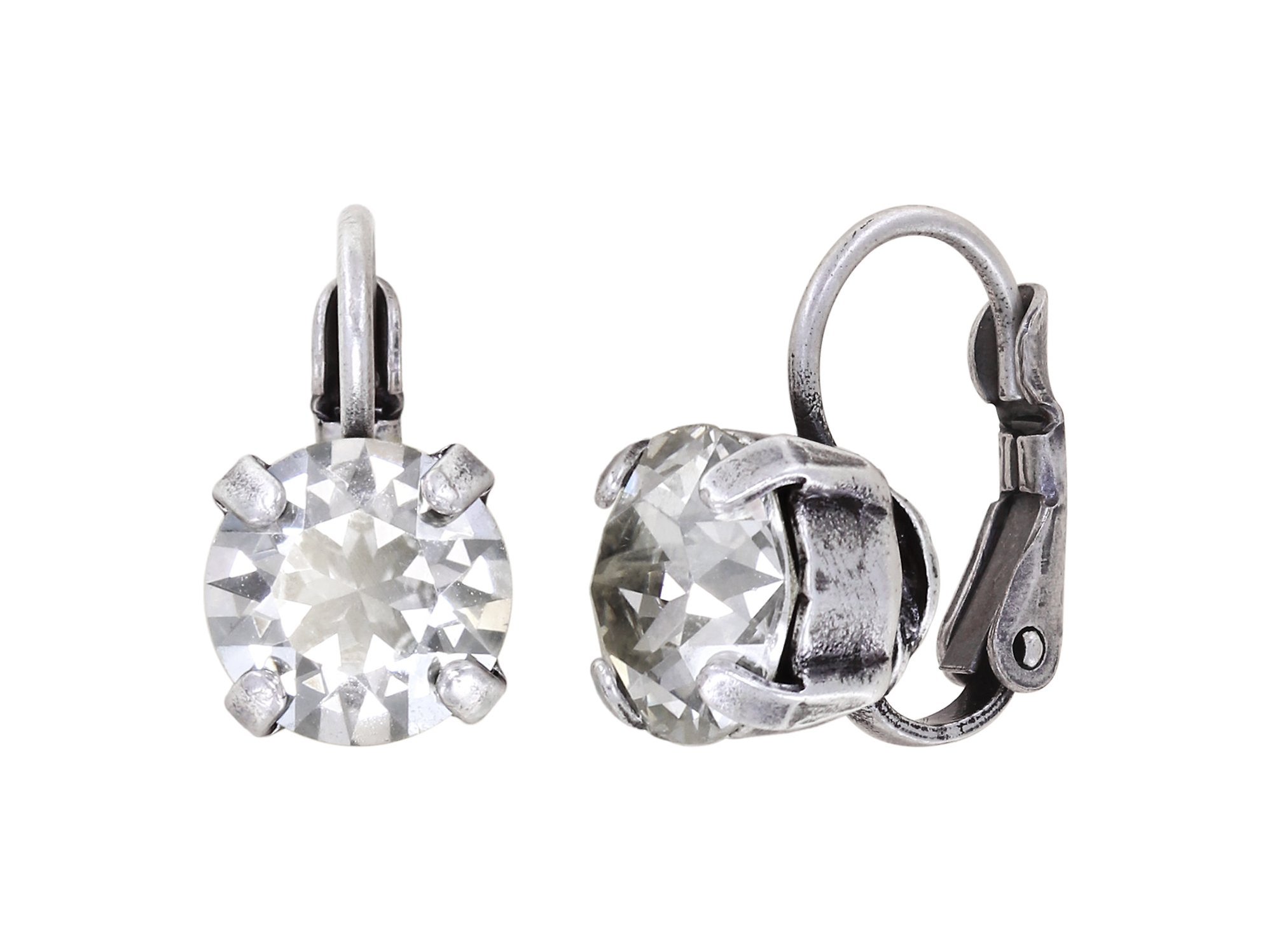 image pour Boucles d'oreilles Eurowire Black Jack Blanc crystal silver shade SS 39