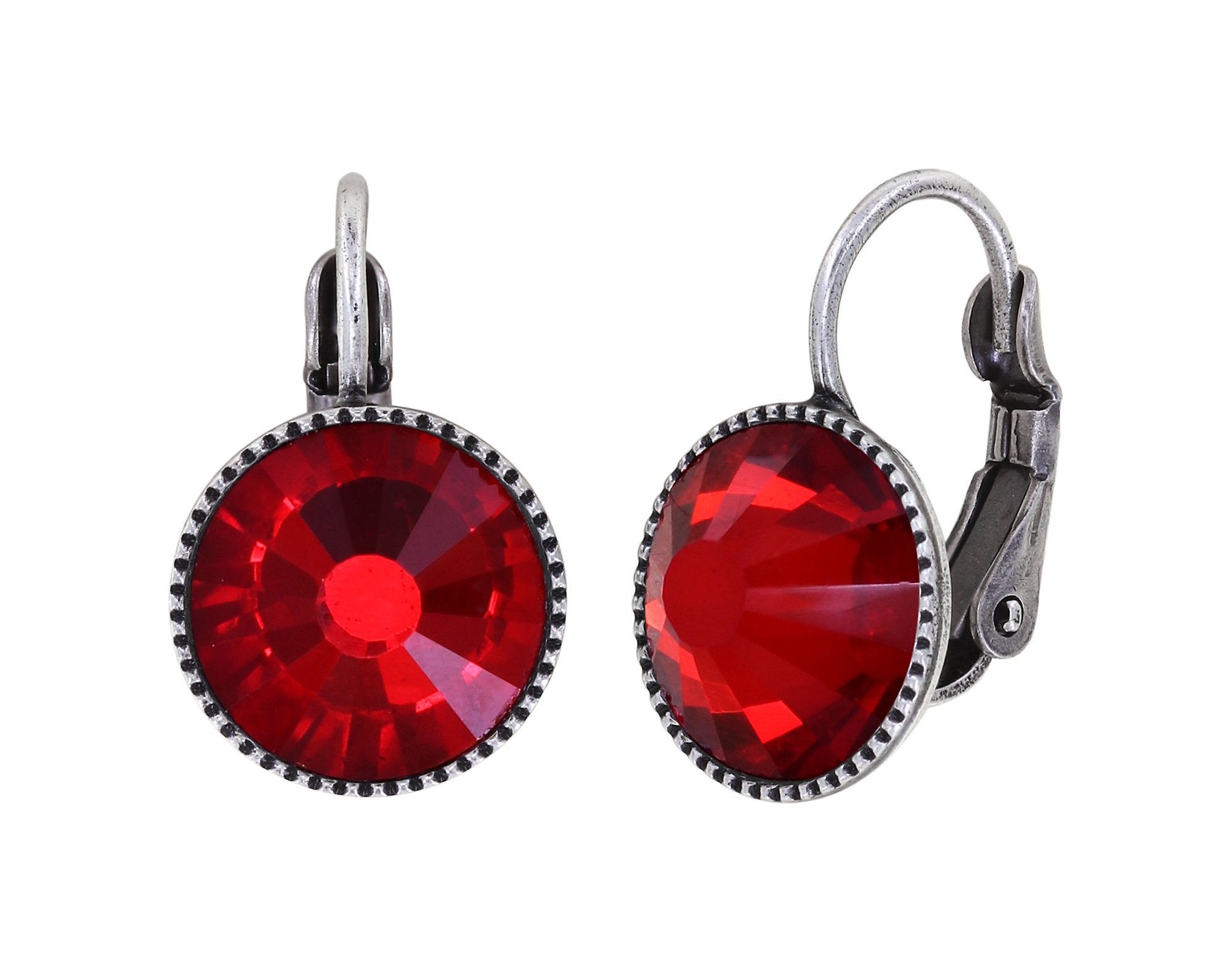 image for Earring Eurowire Black Jack Red light siam SS 50