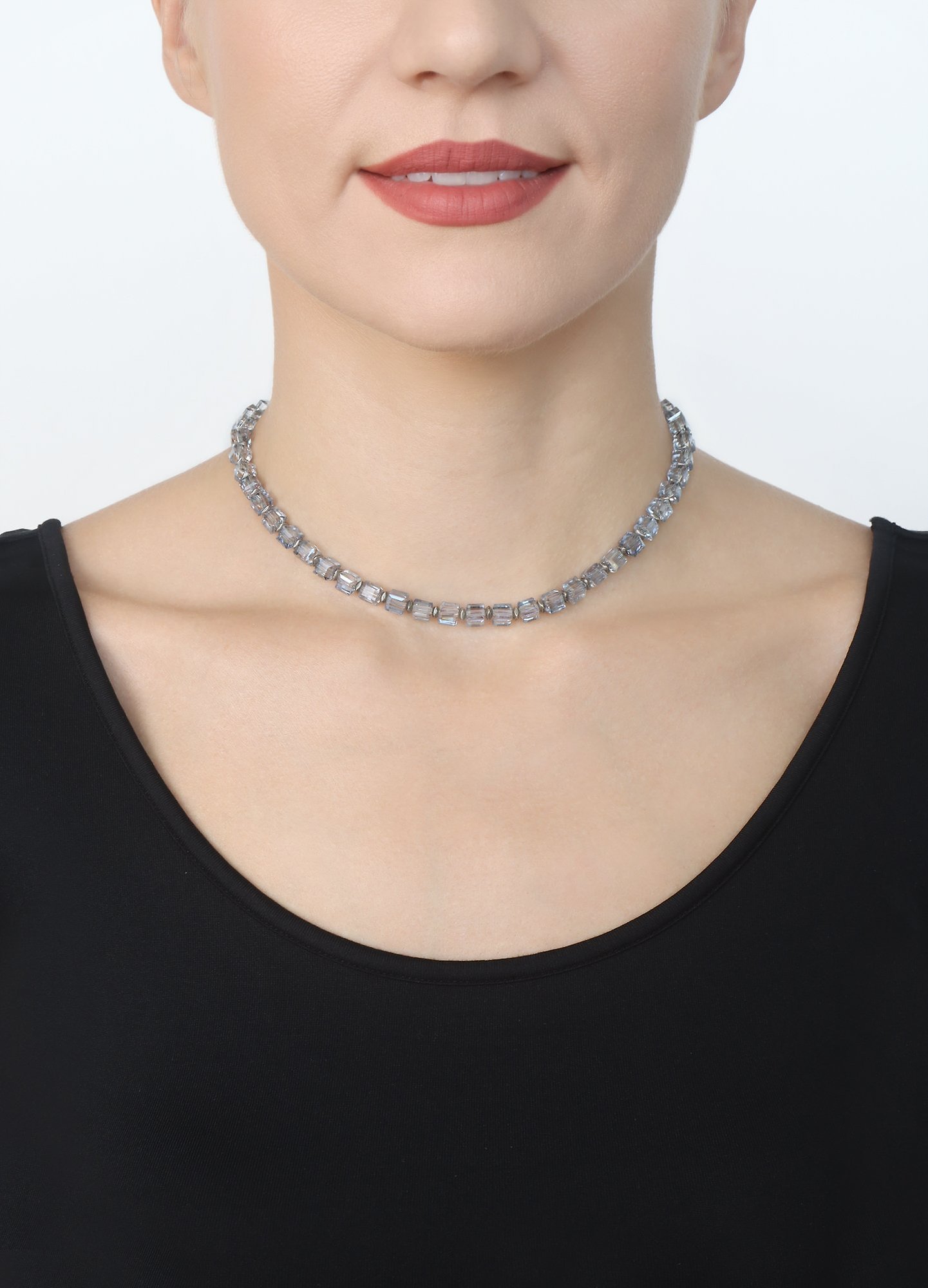 image for Necklace Cubes Light Blue crystal blue shade 