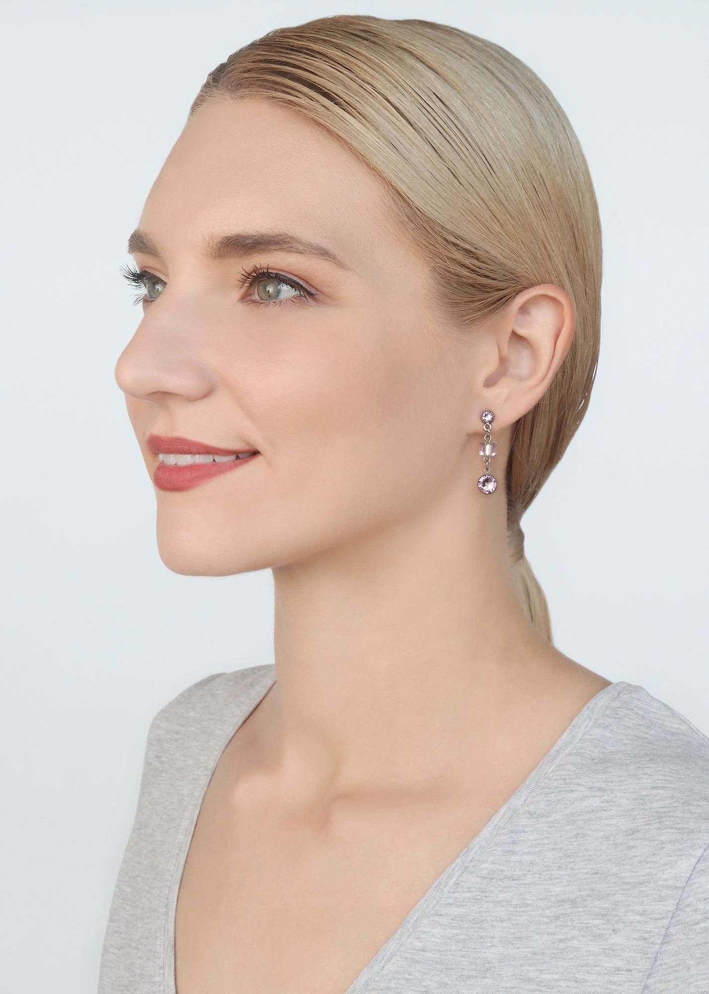 Bild für Ohrstecker baumelnd Cubes Lila Heller Amethyst 