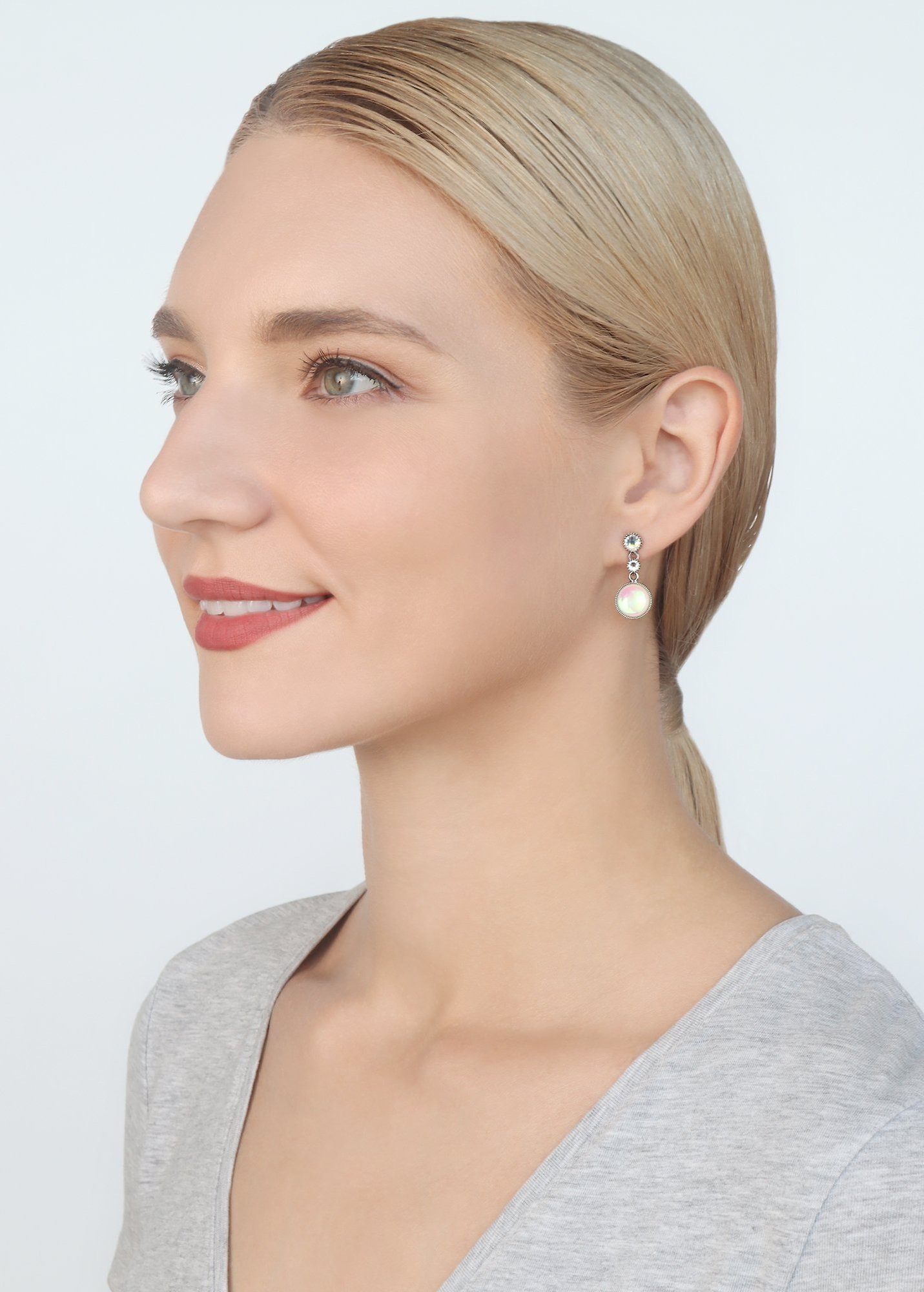 Kép Earring stud dangling Afternoon Bling White  