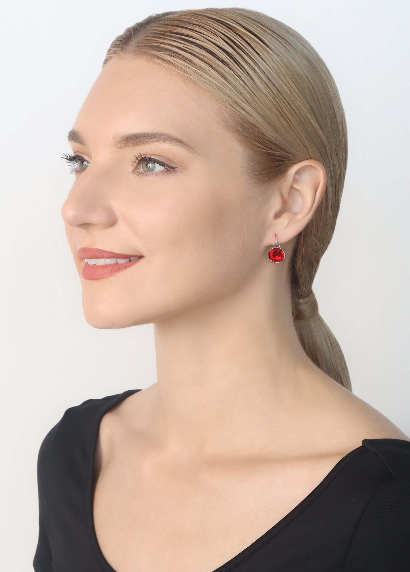 image pour Boucles d'oreilles Eurowire Black Jack Rouge light siam SS 50