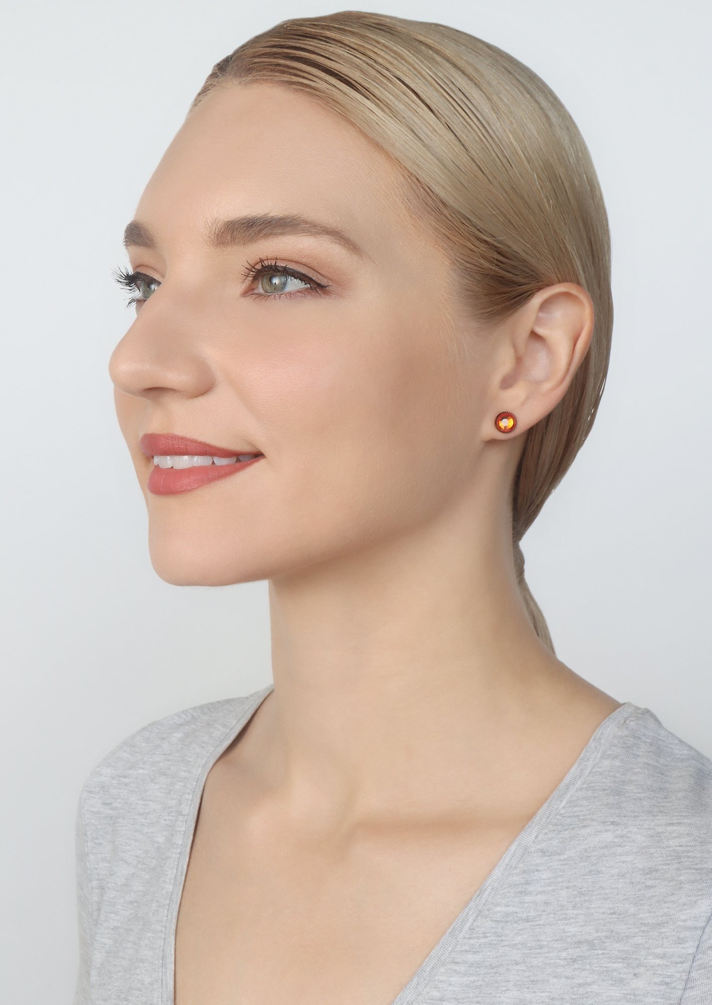 image pour Clou d'oreille plat Black Jack Marron sunset glory SS 34