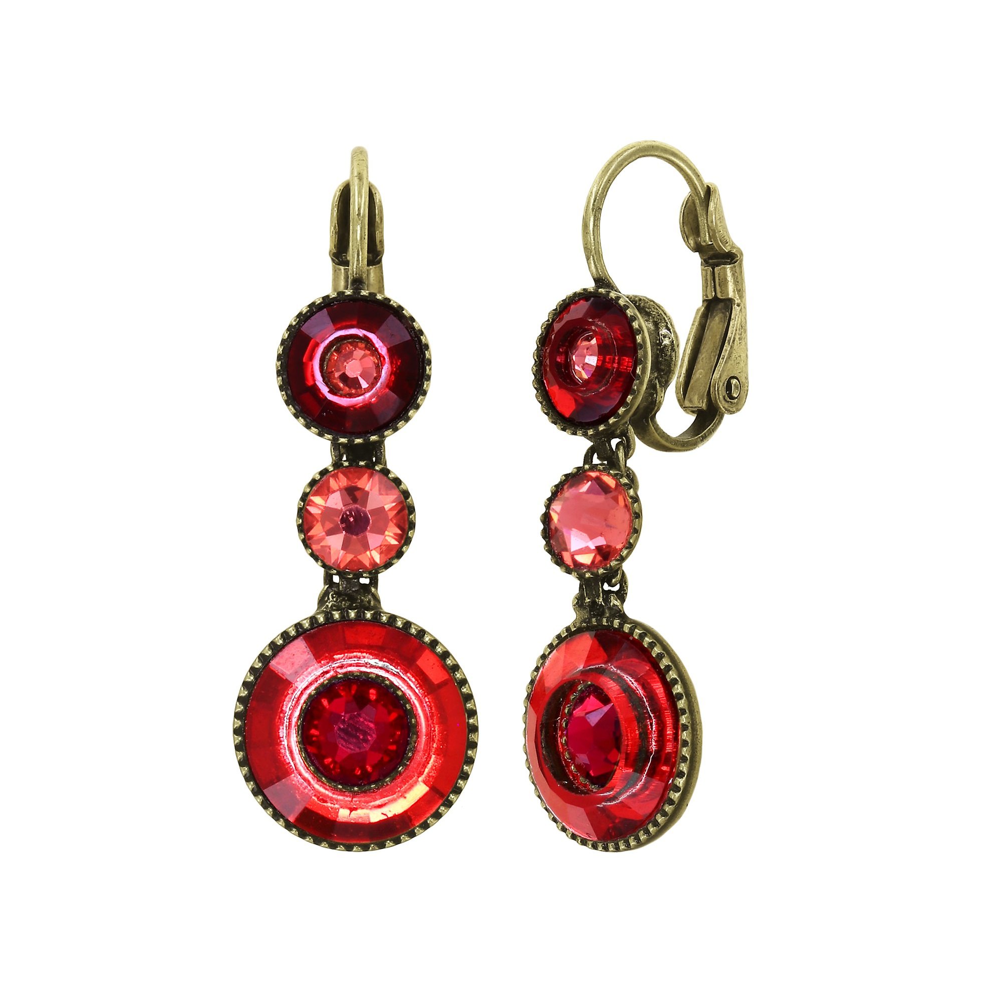 image pour Boucles d'oreilles Eurowire pendantes Donutissima Rouge  