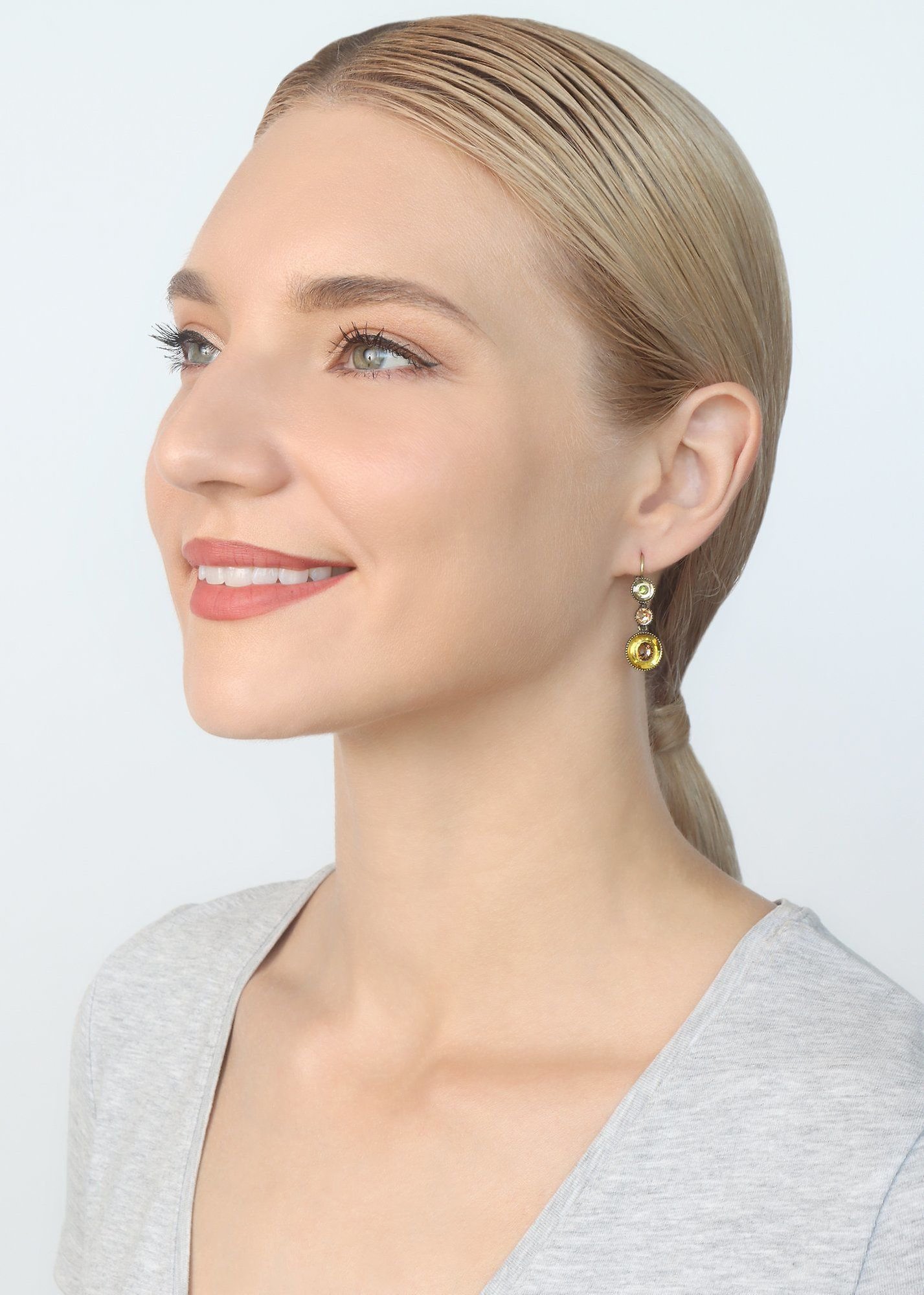 image pour Boucles d'oreilles Eurowire pendantes Donutissima Jaune  